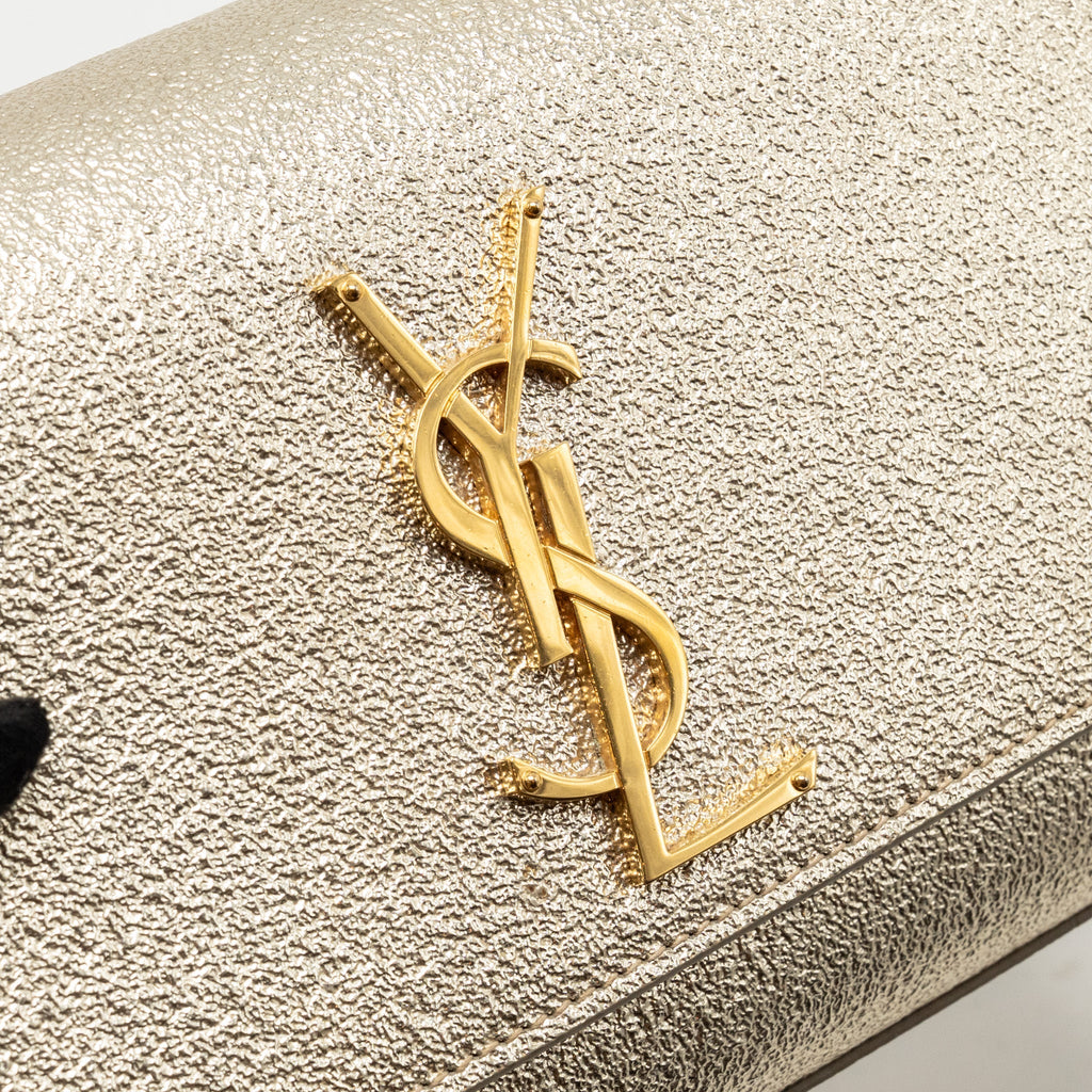 SAINT LAURENT/YSL SMALL KATE BAG GRAINED CALFSKIN GOLD GHW