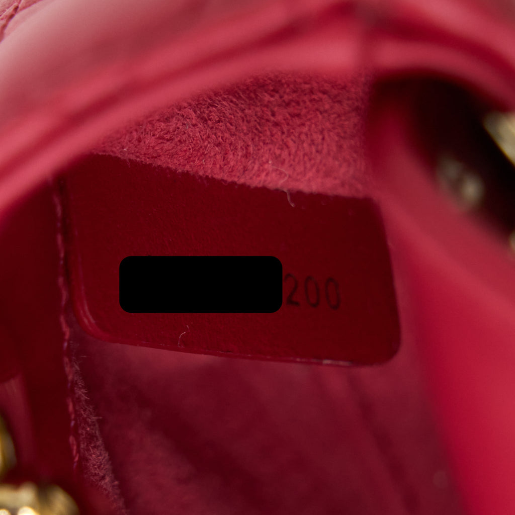 DIOR MICRO LADY DIOR BAG CANNAGE LAMBSKIN RED LGHW