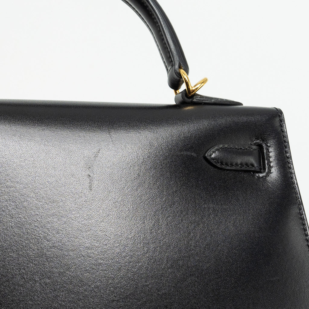 HERMES KELLY 25 BOX BLACK GHW