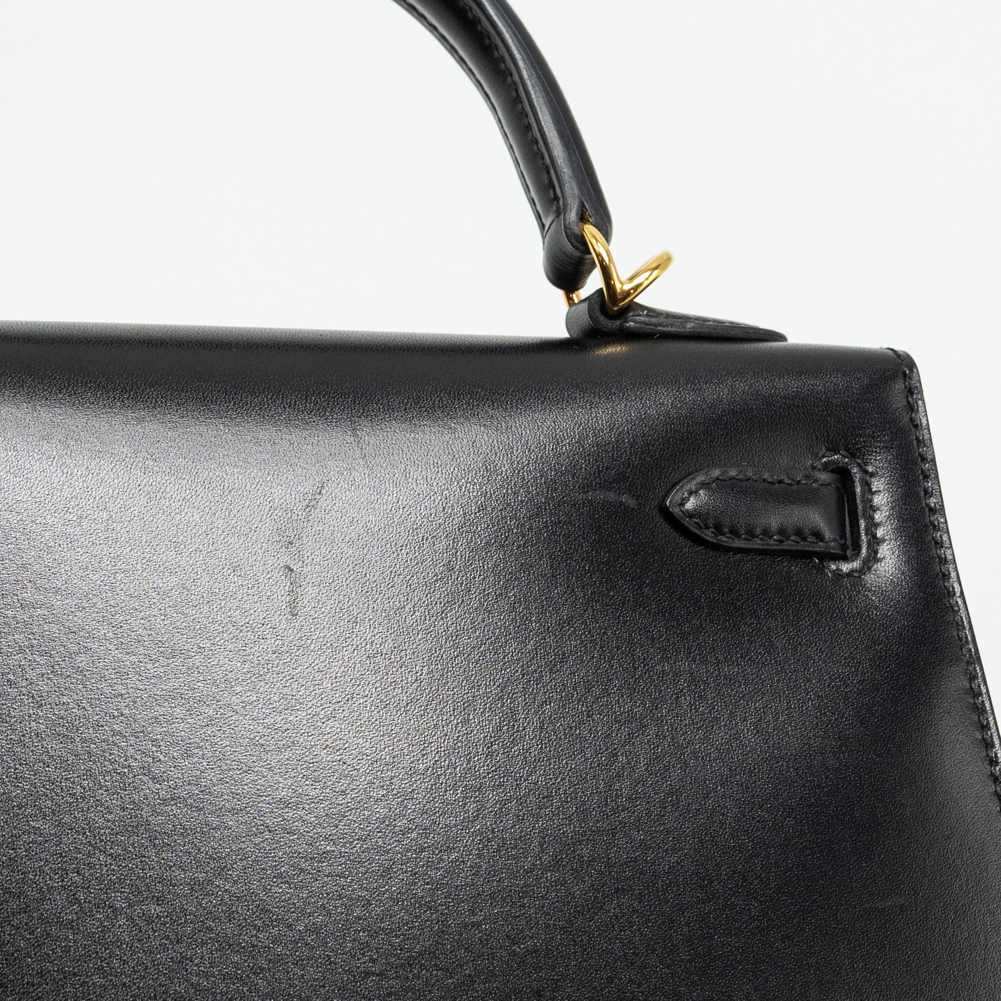 HERMES KELLY 25 BOX BLACK GHW