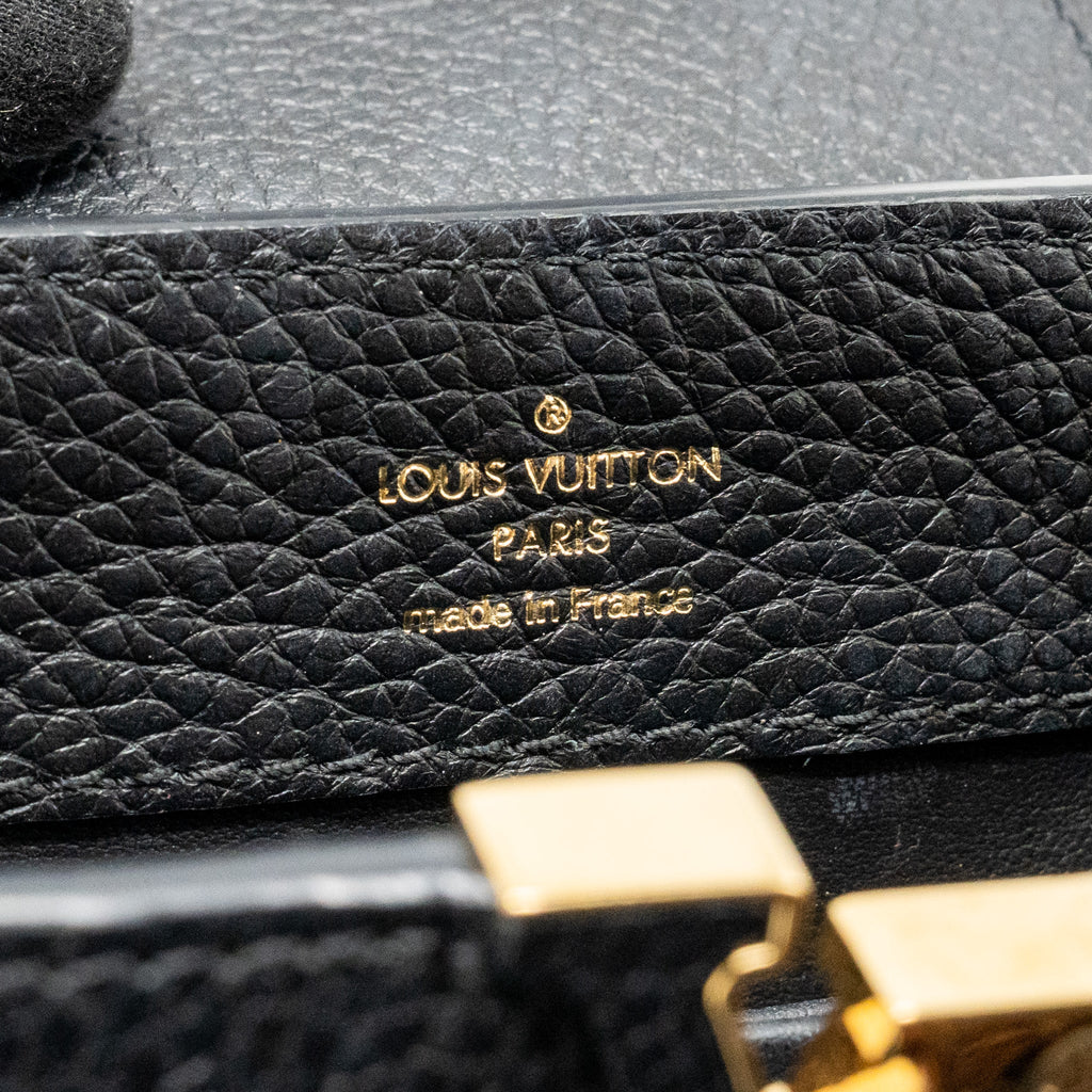 LOUIS VUITTON CAPUCINES MINI TAURILLON BLACK GHW