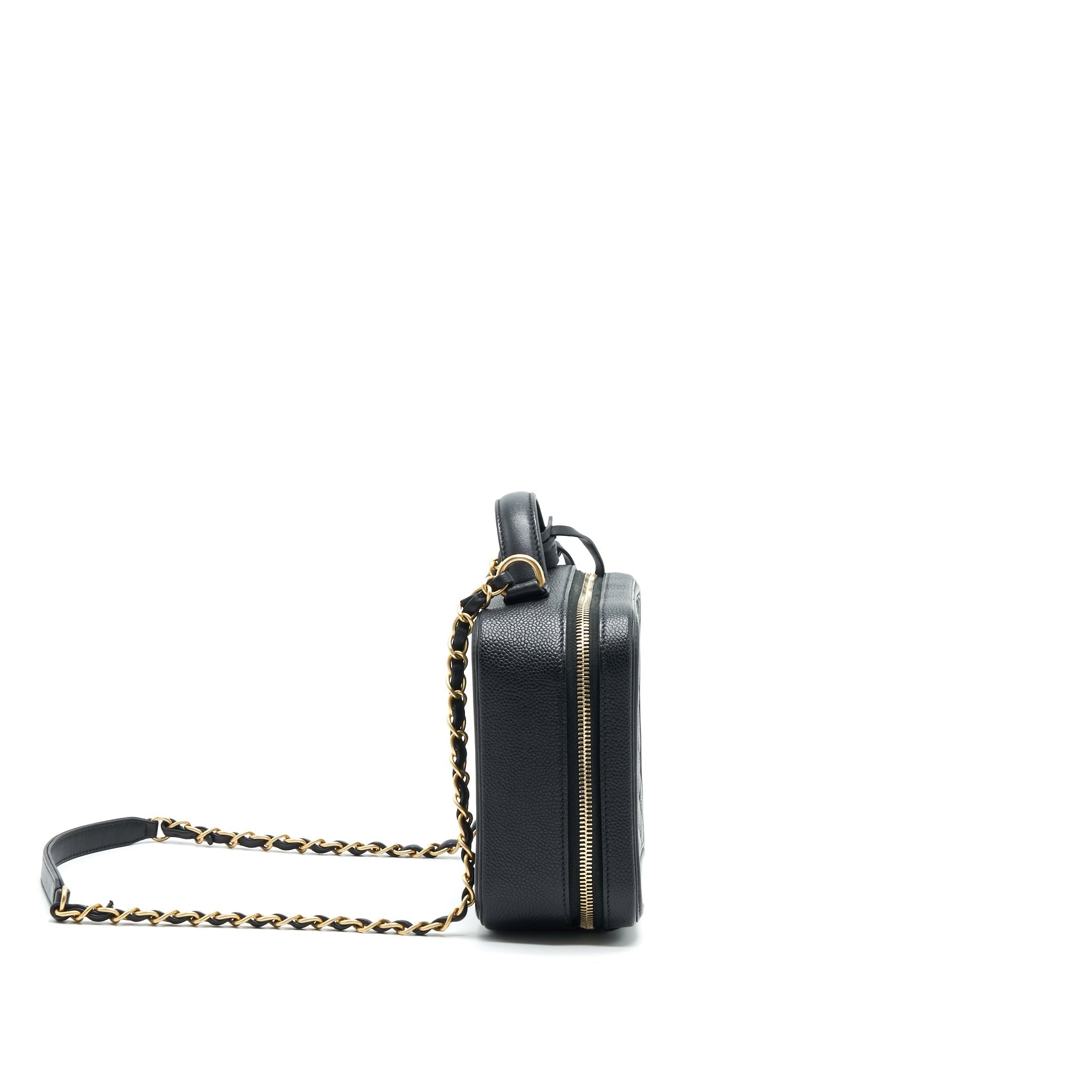 CHANEL CAVIA LEATHER VANITY BAG BLACK GHW