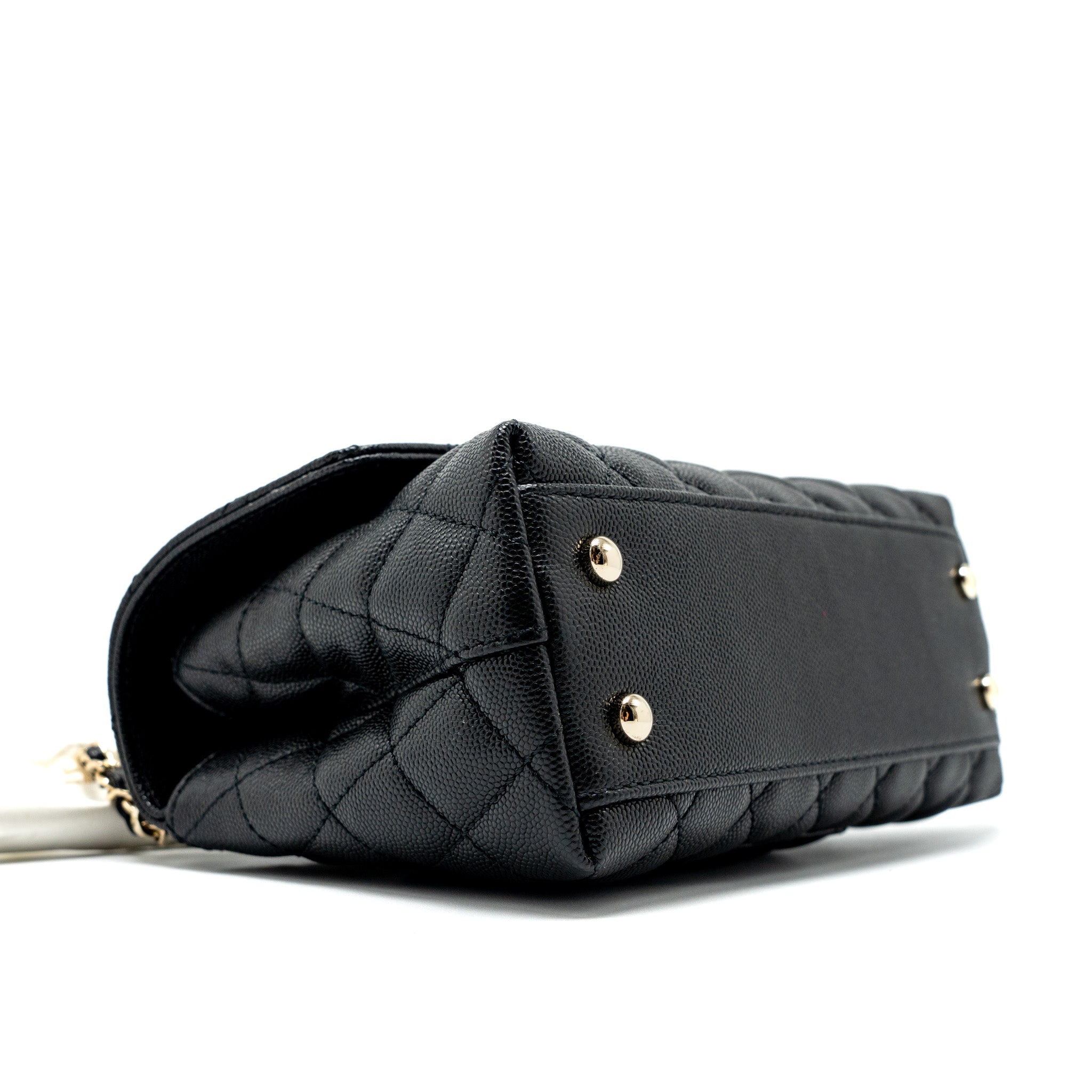 CHANEL SMALL COCO HANDLE CAVIAR BLACK LGHW (MICROCHIP)