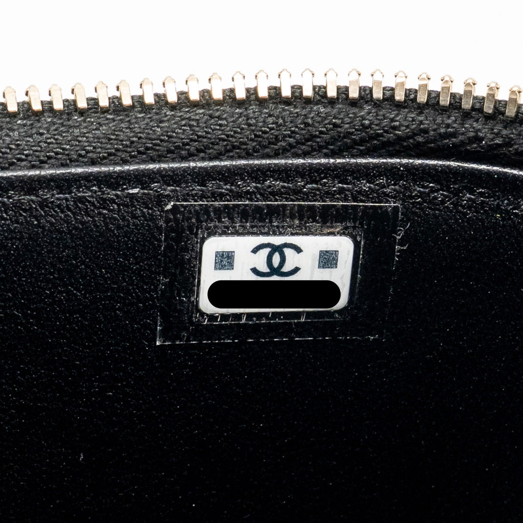 CHANEL TOP HANDLE LONG VANITY CASE LAMBSKIN BLACK LGHW (MICROCHIP)