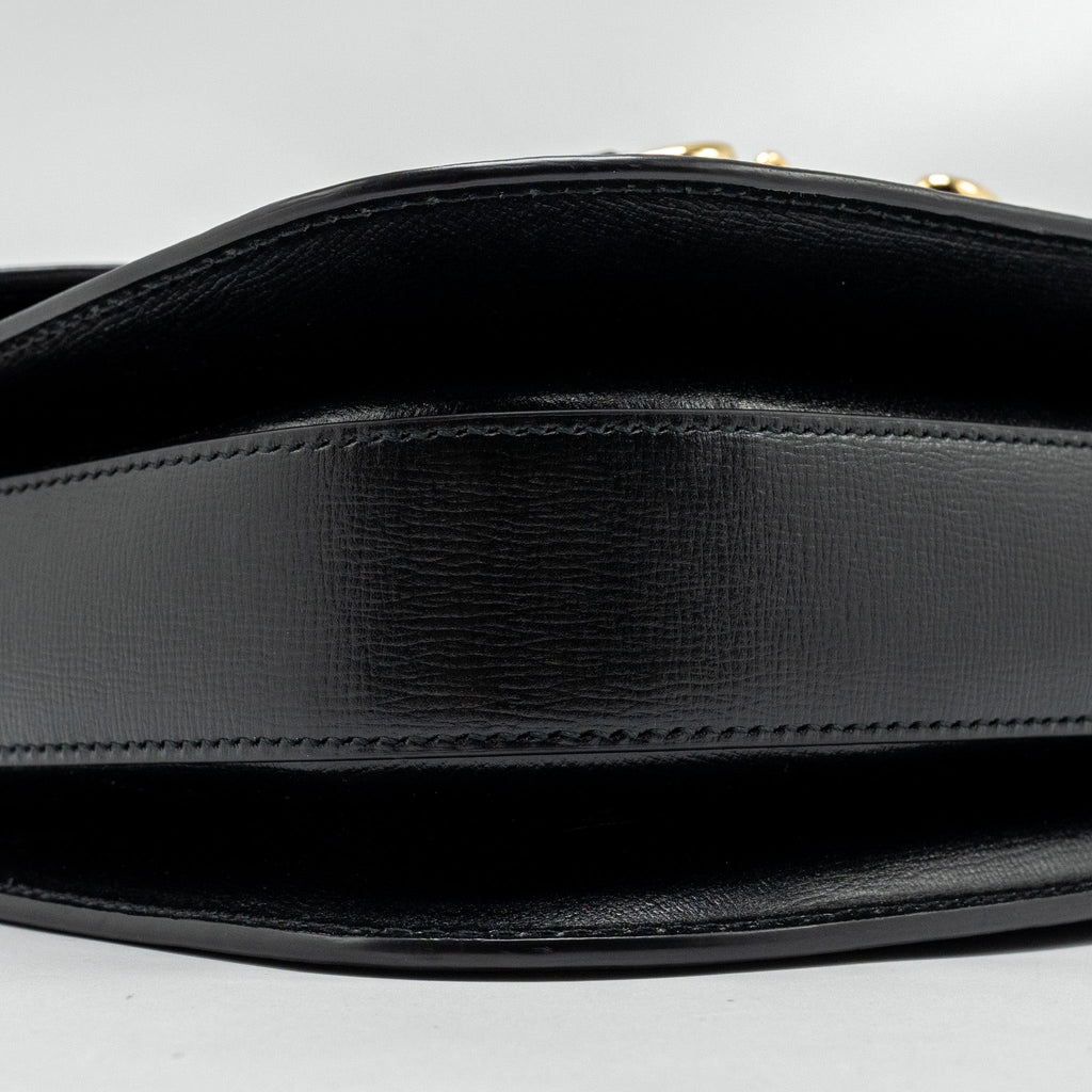 GUCCI HORSEBIT 1955 SHOULDER BAG CALFSKIN BLACK GHW