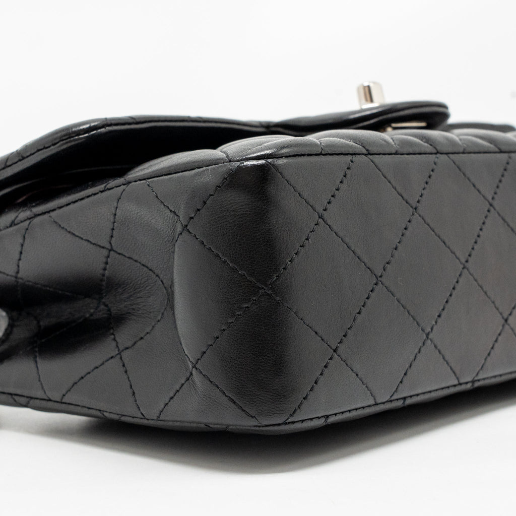 CHANEL SMALL CLASSIC DOUBLE FLAP BAG LAMBSKIN BLACK SHW