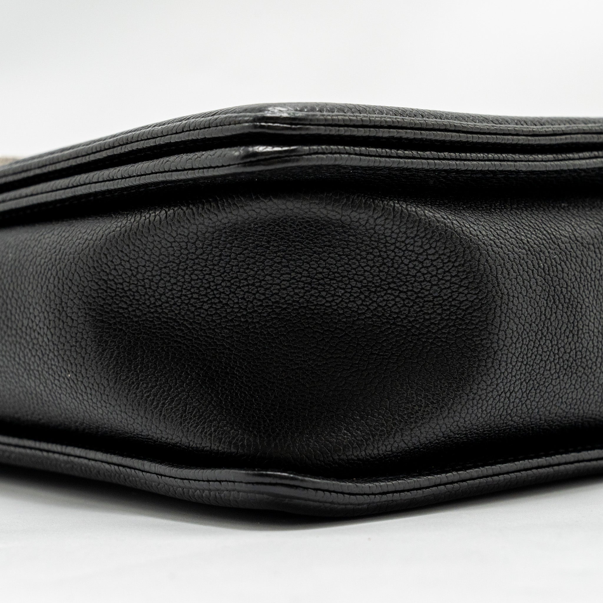 CHANEL MAXI BOY BAG CAVIAR BLACK RUTHENIUM HARDWARE