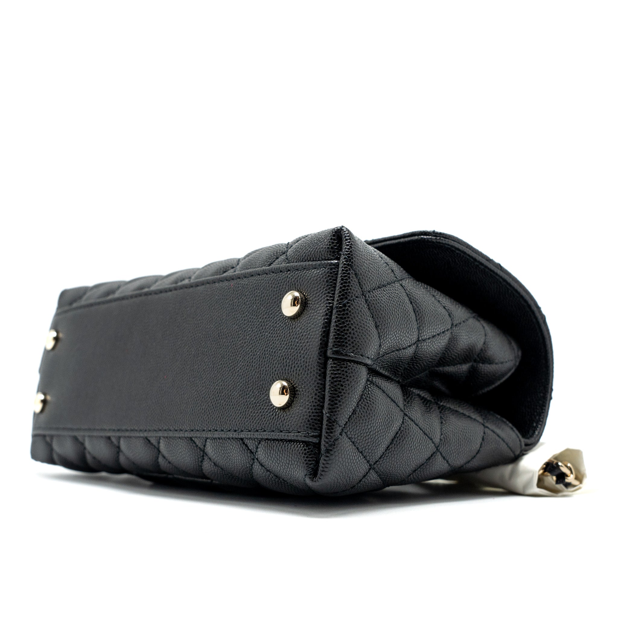 CHANEL SMALL COCO HANDLE CAVIAR BLACK LGHW (MICROCHIP)