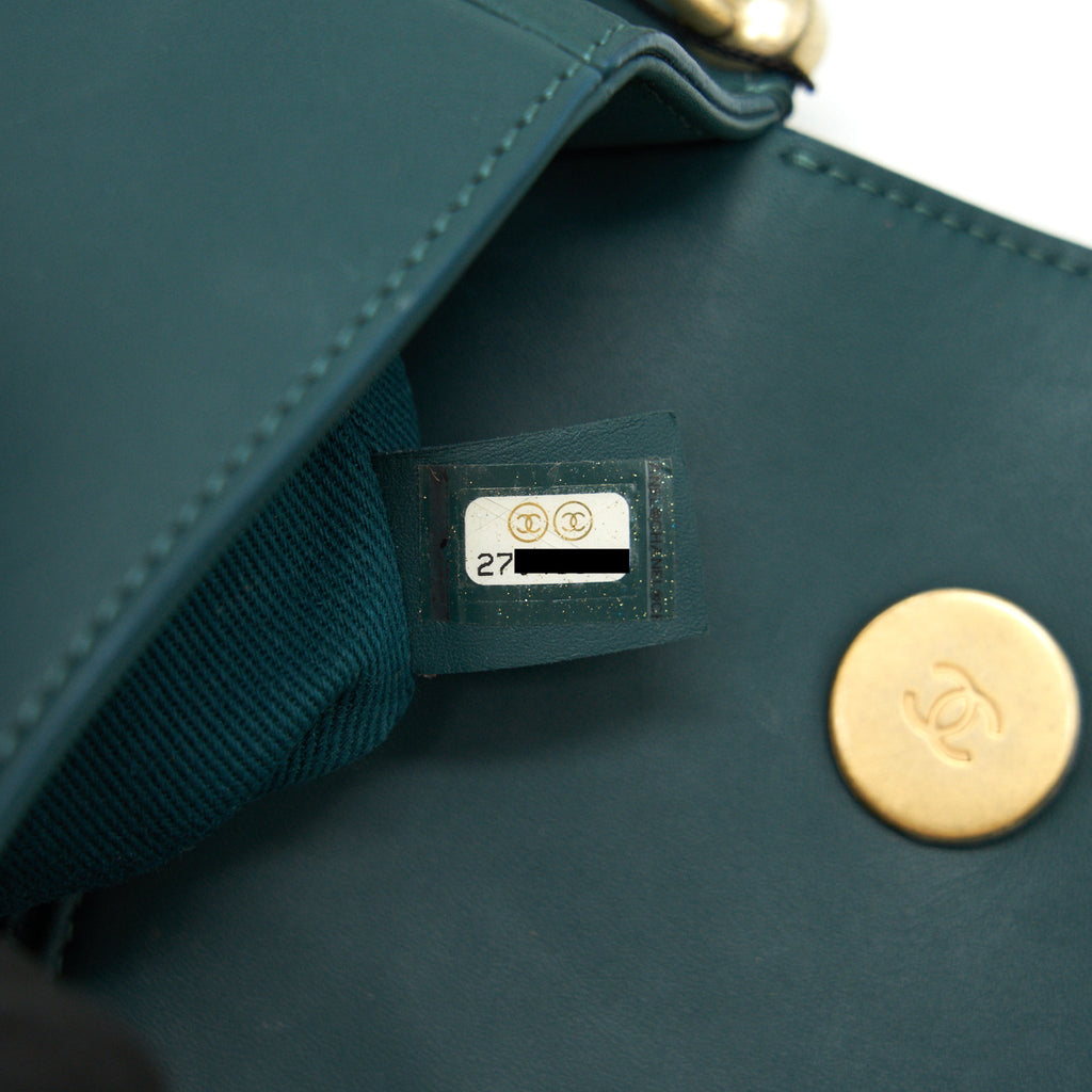 CHANEL FLAP BAG IN DARK TURQUOISE IN GHW