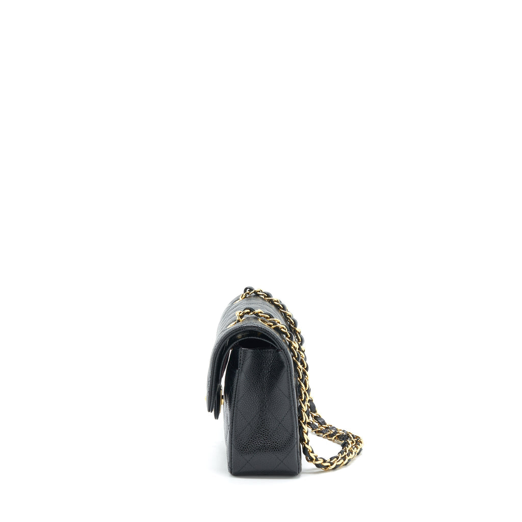 CHANEL SMALL CLASSIC DOUBLE FLAP CAVIAR BLACK GHW