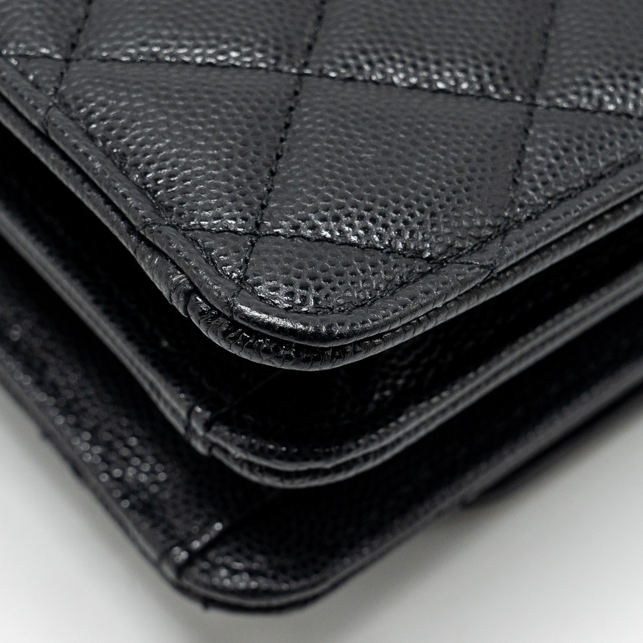 CHANEL 23S WALLET ON CHAIN WITH BAG CHARM CAVIAR BLACK GHW(MICROCHIP)