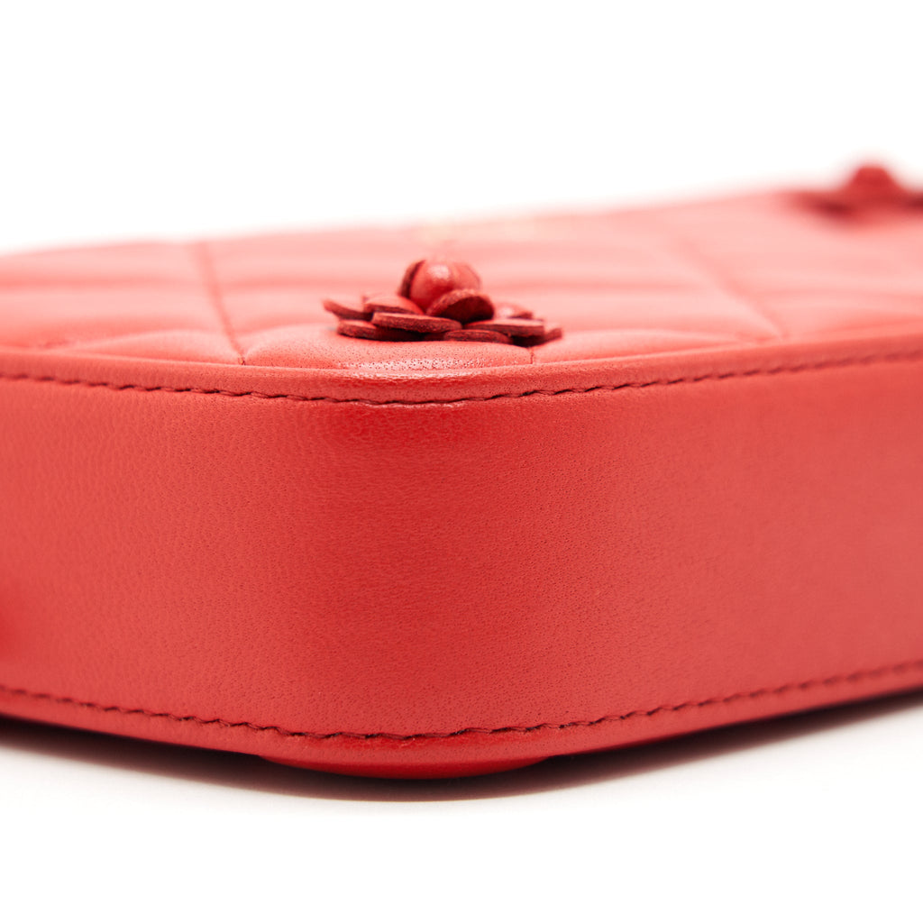 CHANEL RED DOUBLE ZIP WALLET ON CHAIN SPECIAL EDITION IN RED