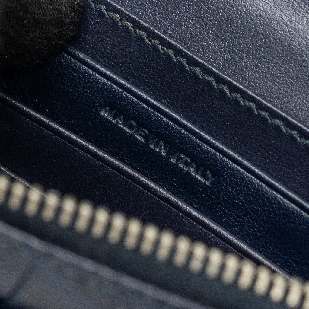 SAINT LAURENT/YSL MINI SUNSET BAG CROCODILE-EMBOSSED CALFSKIN NAVY SHW