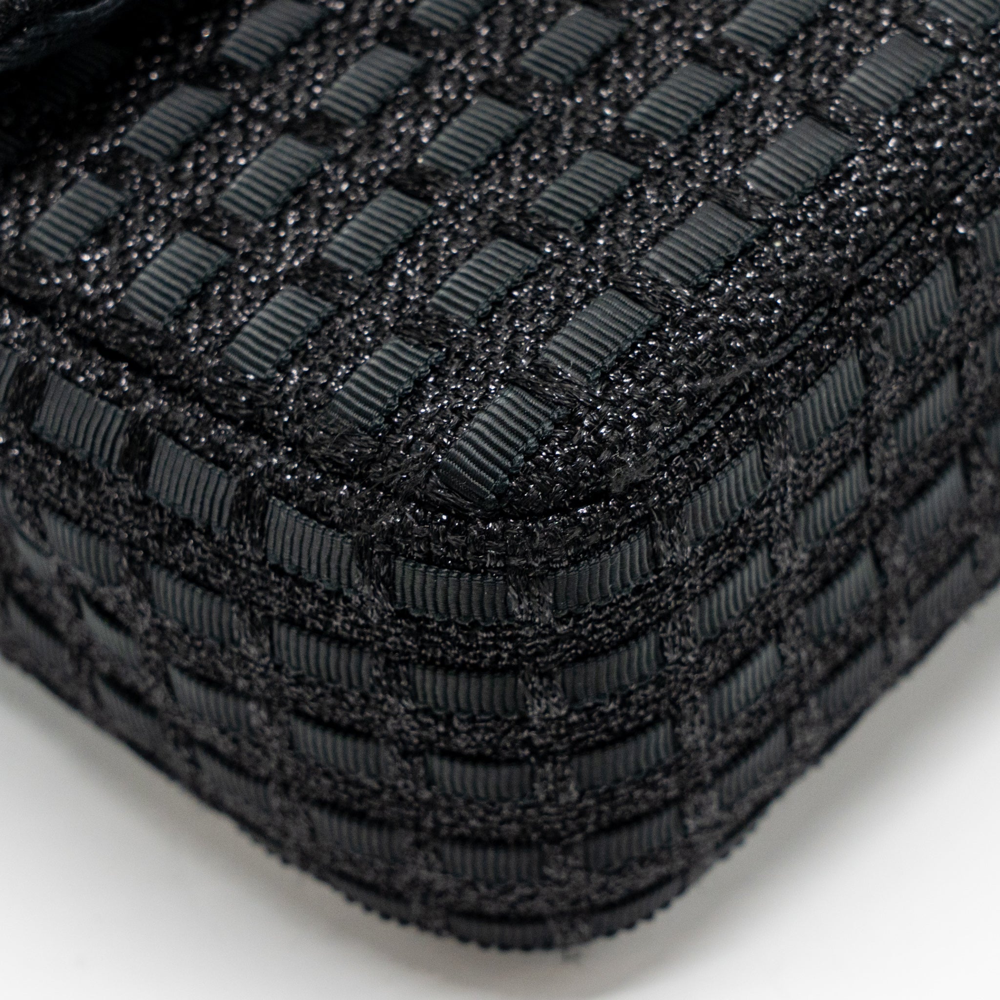 CHANEL MEDIUM CLASSIC DOUBLE FLAP BAG TWEED BLACK SHW