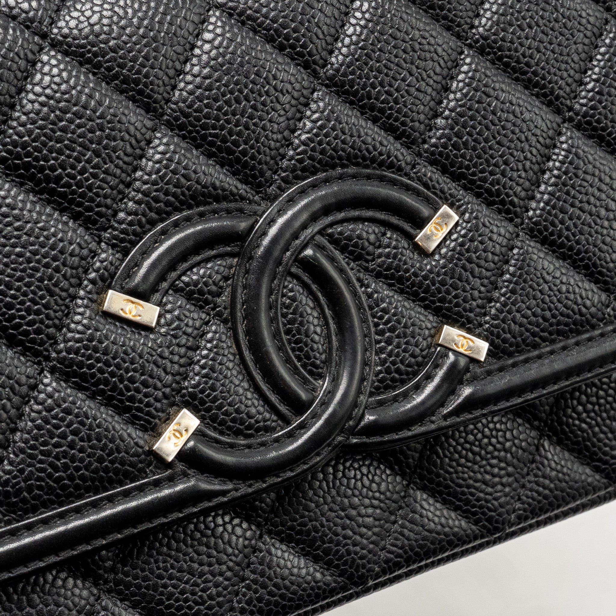 CHANEL FILIGREE FLAP BAG CAVIAR BLACK GHW