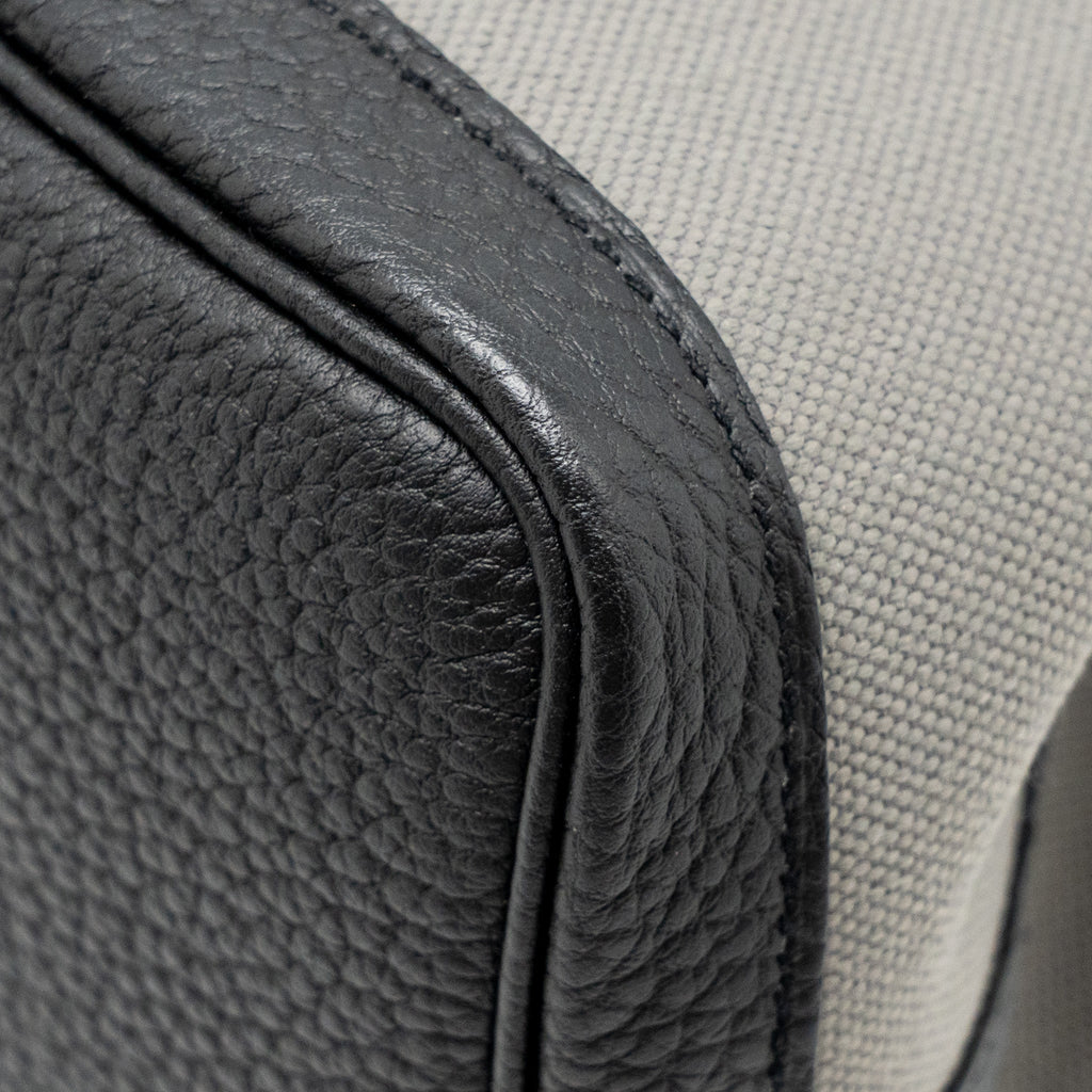 HERMES GARDEN PARTY 30 CANVAS / NEGONDA LEATHER GREY/ BLACK SHW