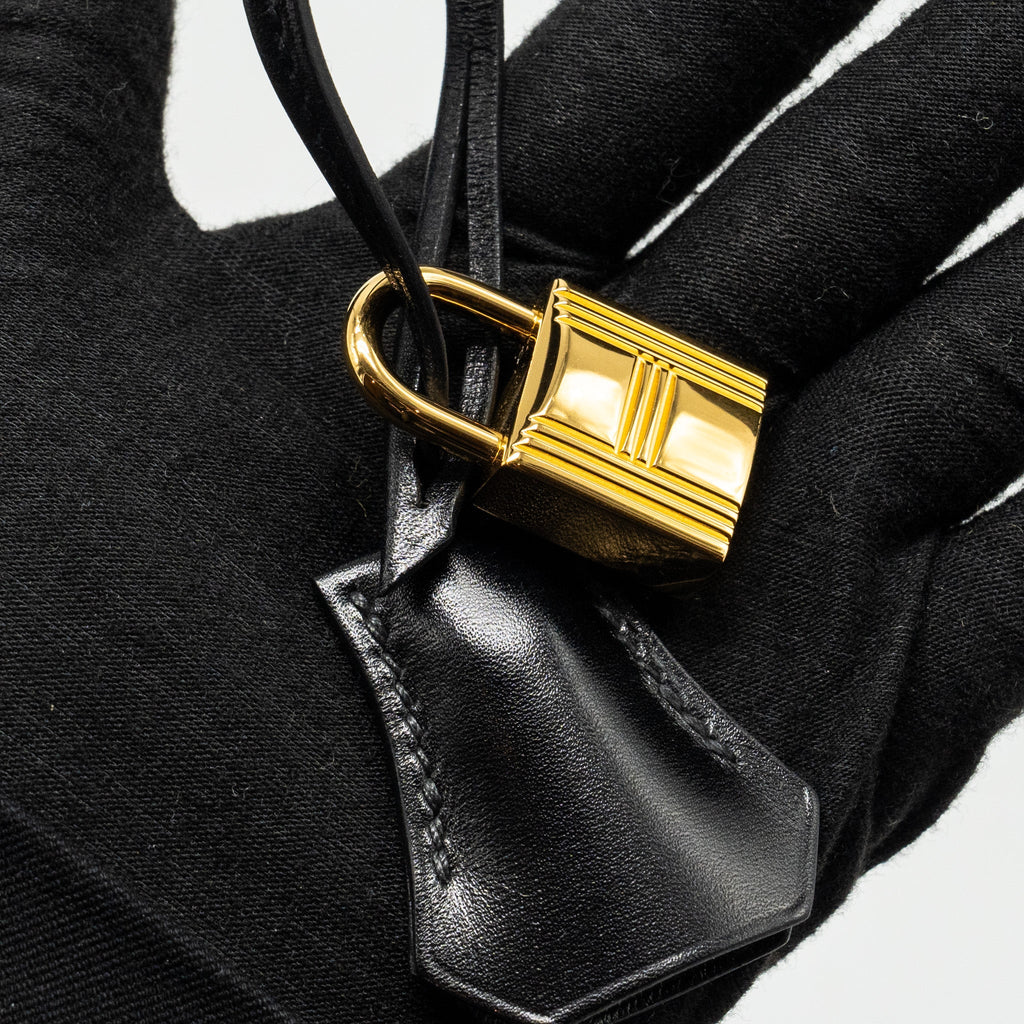 HERMES KELLY 25 BOX BLACK GHW