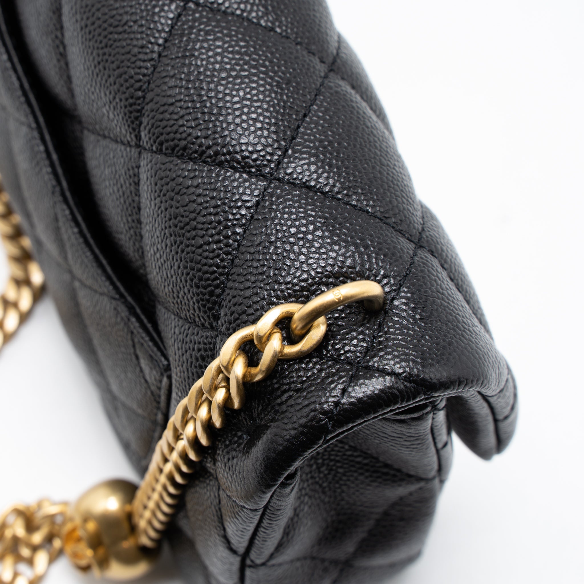 CHANEL 23P MINI COCO LOVE FLAP BAG CAVIAR BLACK GHW (MICROCHIP)