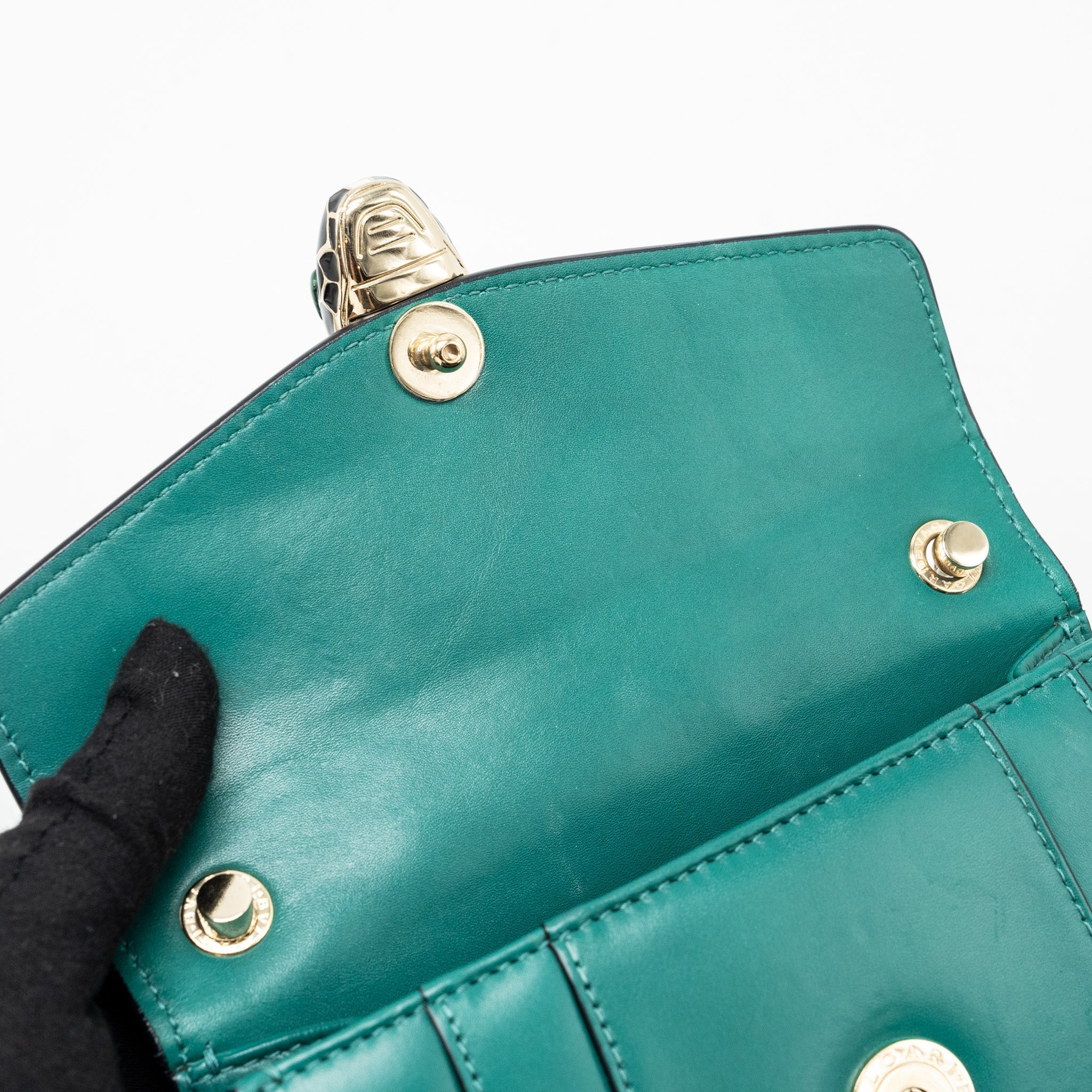 BVLGARI SERPENTI FOREVER CROSSBODY BAG CAFLSKIN GREEN GHW