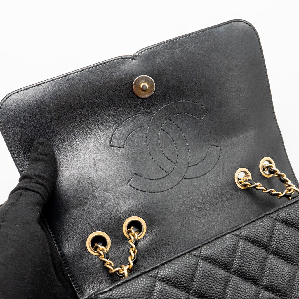 CHANEL FILIGREE FLAP BAG CAVIAR BLACK GHW