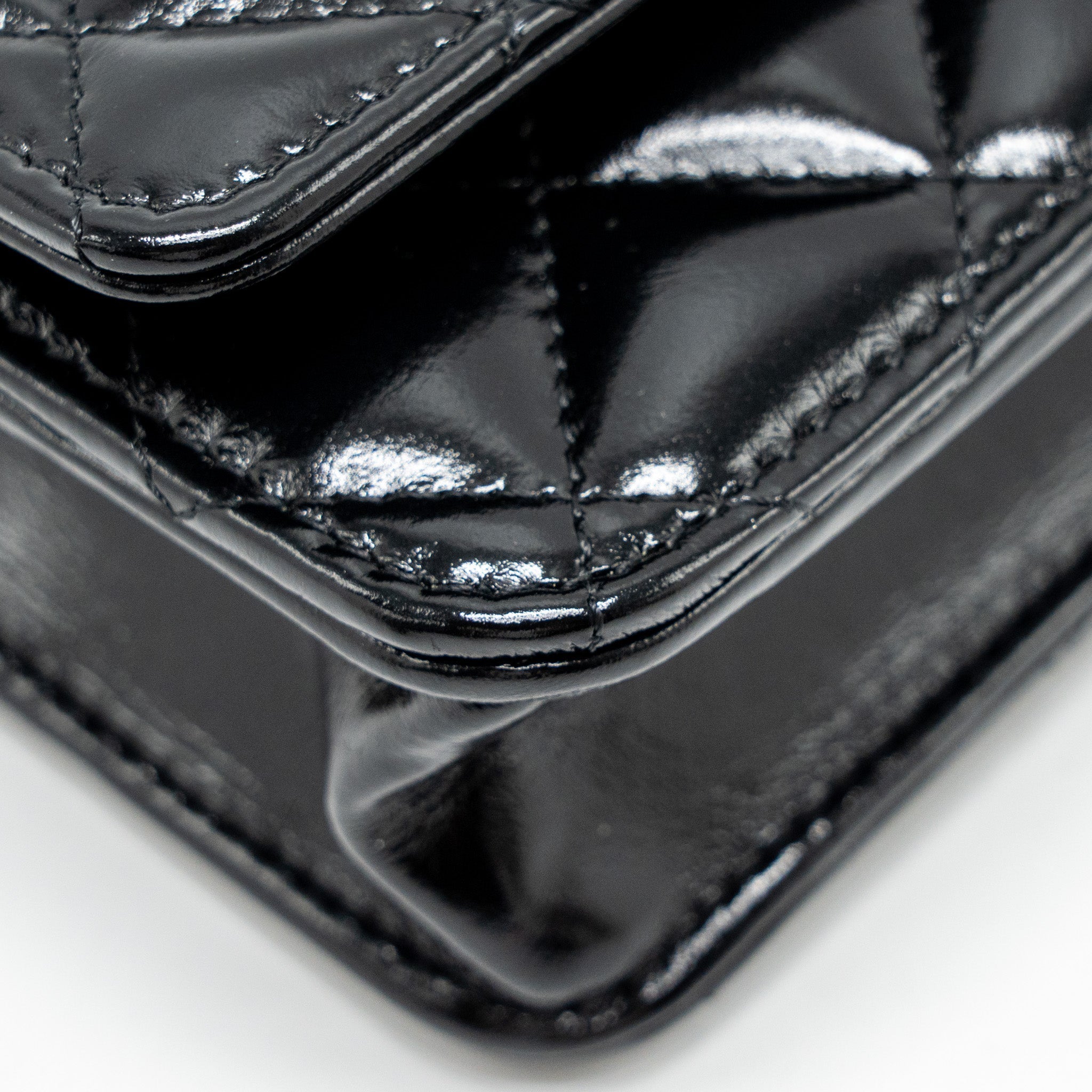 CHANEL 24A WALLET ON CHAIN SHINY CALFSKIN BLACK GHW (MICROCHIP)