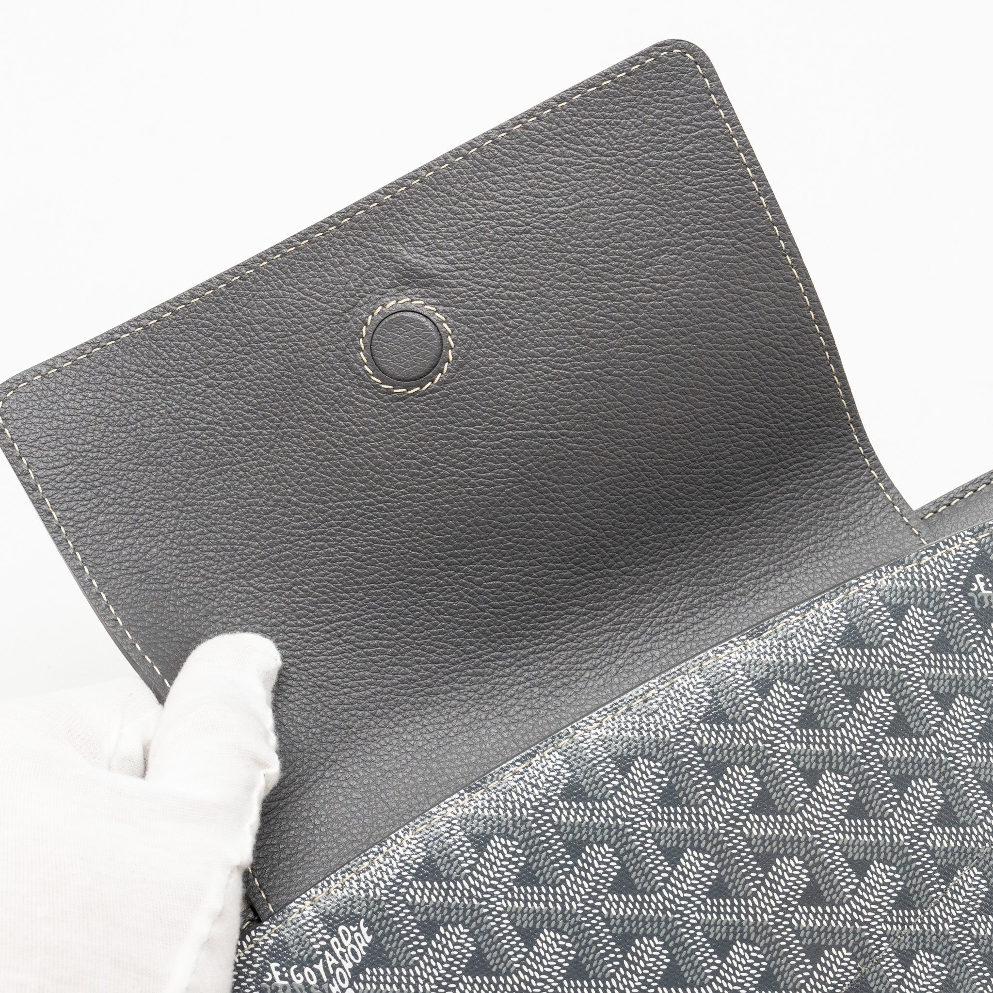 GOYARD ROUETTE SOUPLE PM BAG GOYARDLINE CANVAS / CALFSKIN GREY SHW