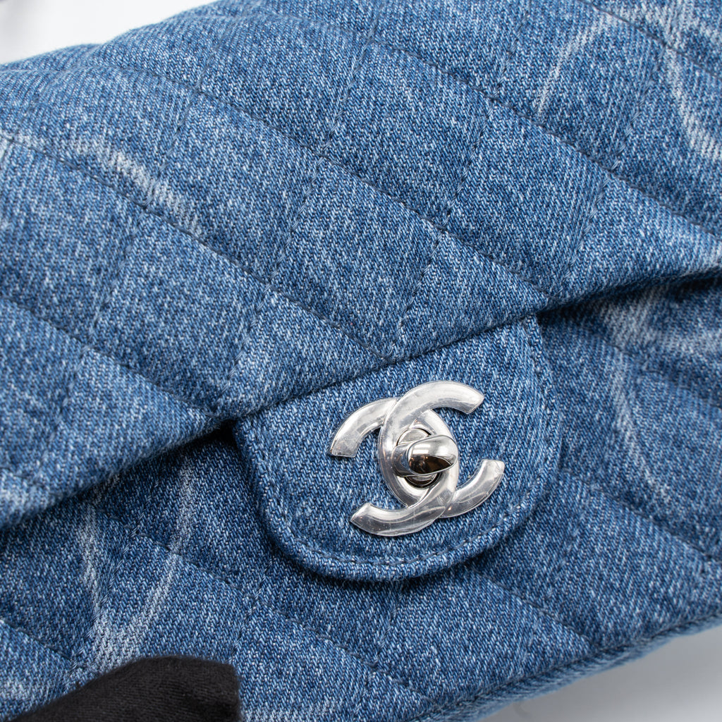 CHANEL MINI SQUARE FLAP BAG DENIM SHW