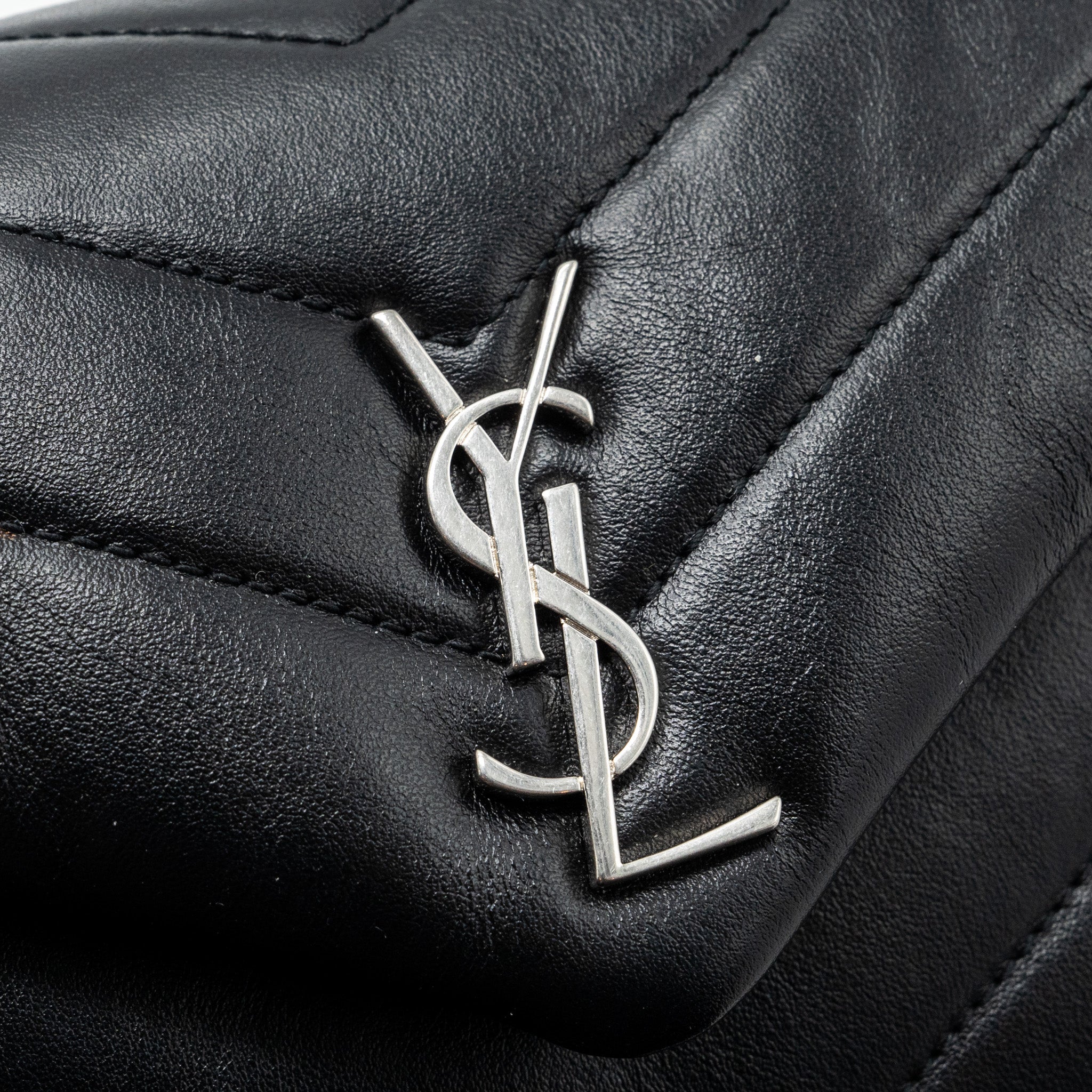 SAINT LAURENT LOULOU TOY STRAP BAG CALFSKIN BLACK SHW