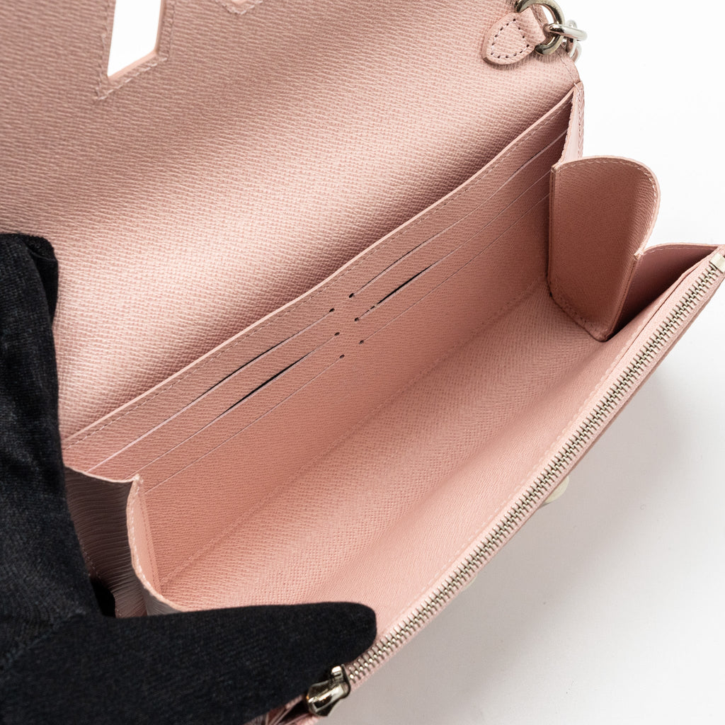 LOUIS VUITTON TWIST CHAIN POUCH EPI ROSE BALLERINE SHW