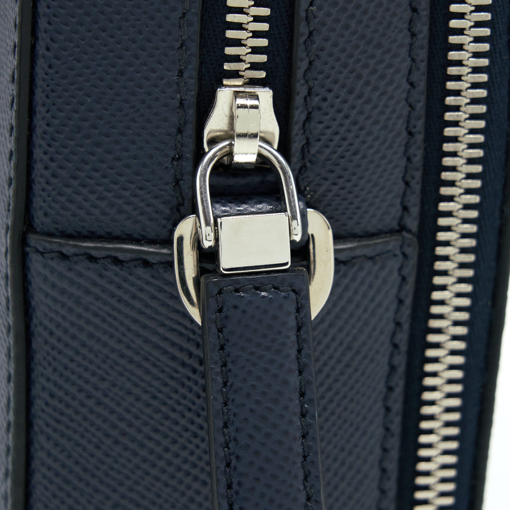 PRADA SAFFIANO BRIEFCASE NAVY SHW