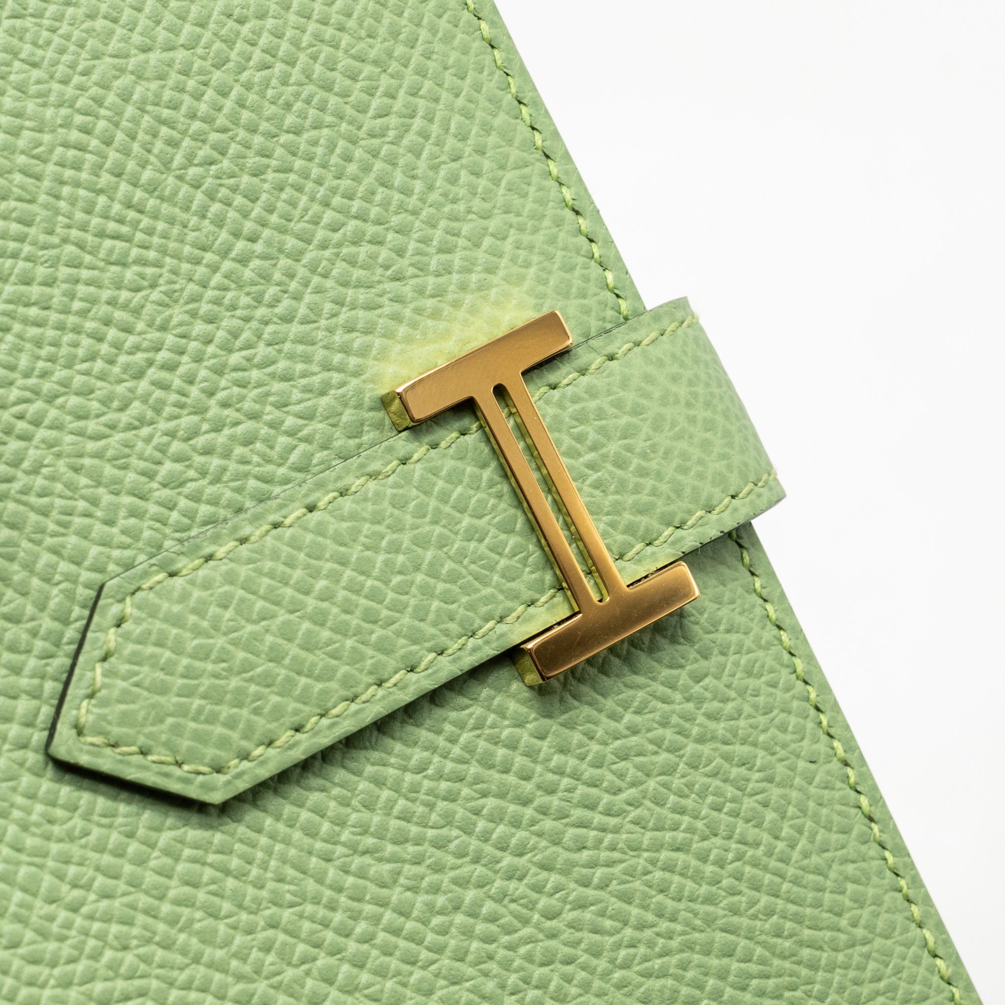 HERMES BEARN COMPACT VERSO WALLET EPSOM VERT CRIQUET/BLEU BRUME GHW