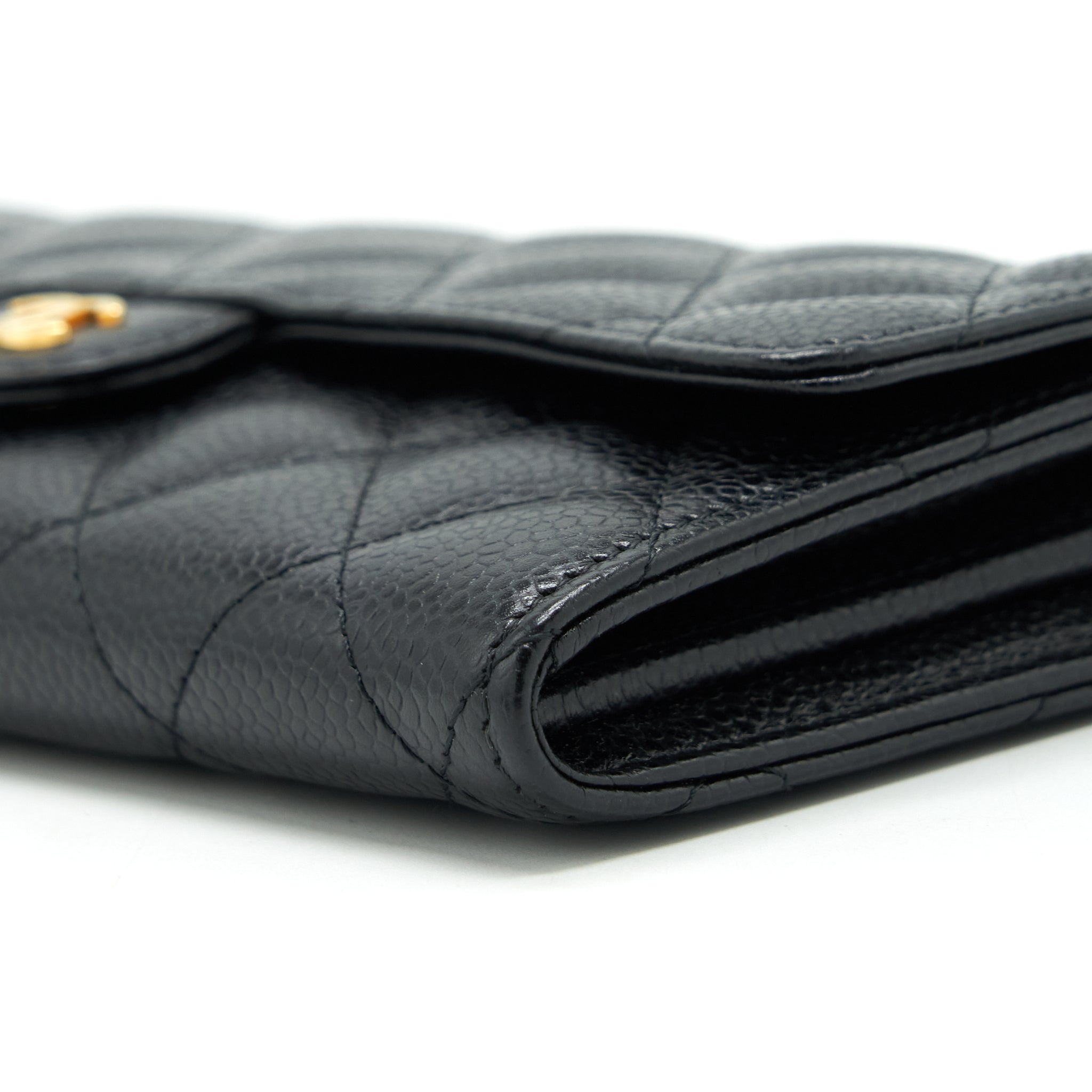 CHANEL CLASSIC FLAP LONG WALLET CAVIAR BLACK GHW