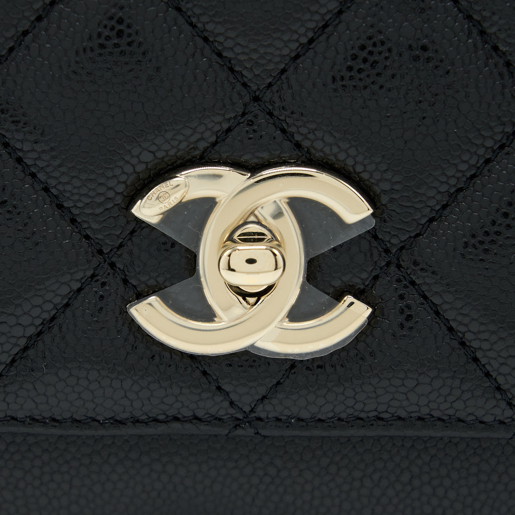 CHANEL MEDIUM BUSINESS AFFINITY CAVIAR BLACK LGHW(MICROCHIP)