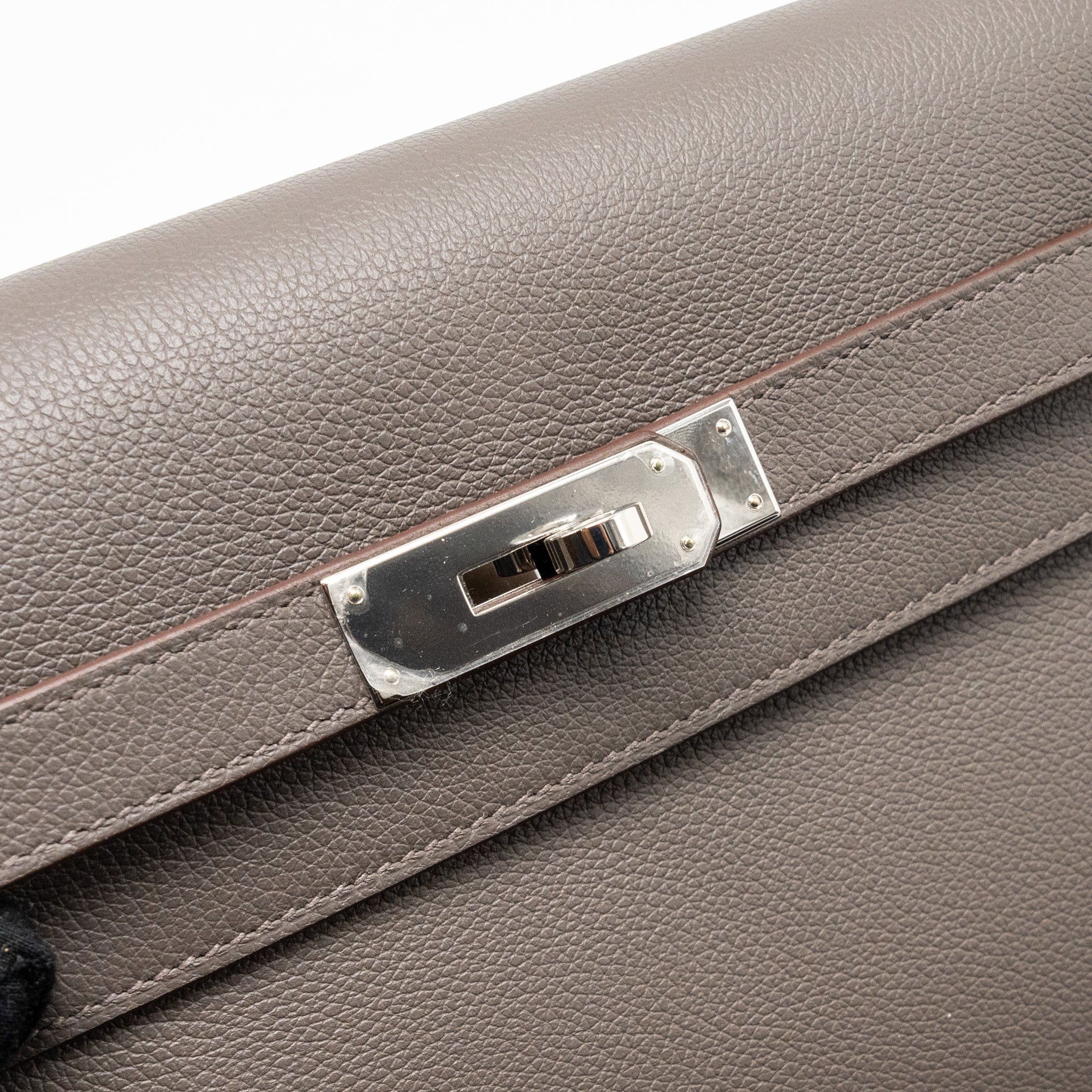 HERMES POCHETTE KELLY DEPECHES 25 EVERCOLOR 8F GRIS ETAIN SHW
