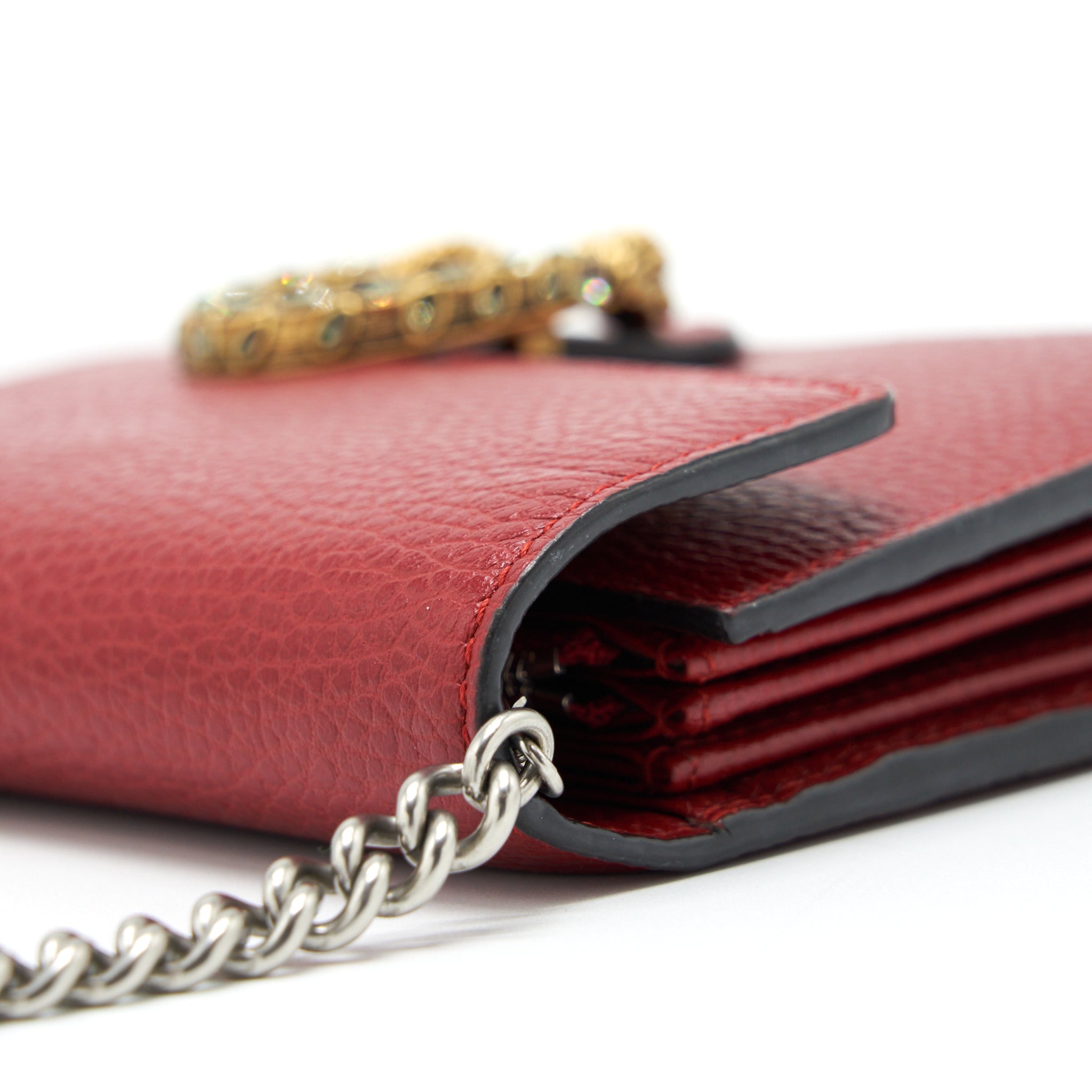 GUCCI DIONYSUS CHAIN WALLET RED GOLD/SLIVER HARDWARE