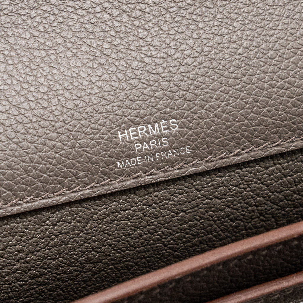 HERMES POCHETTE KELLY DEPECHES 25 EVERCOLOR 8F GRIS ETAIN SHW