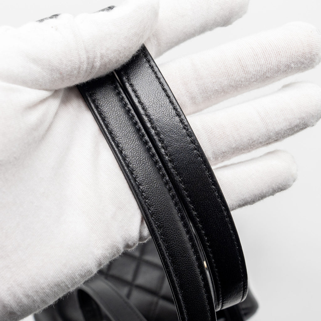 CHANEL MINI DUMA BACKPACK LAMBSKIN BLACK LGHW (MICROCHIP)
