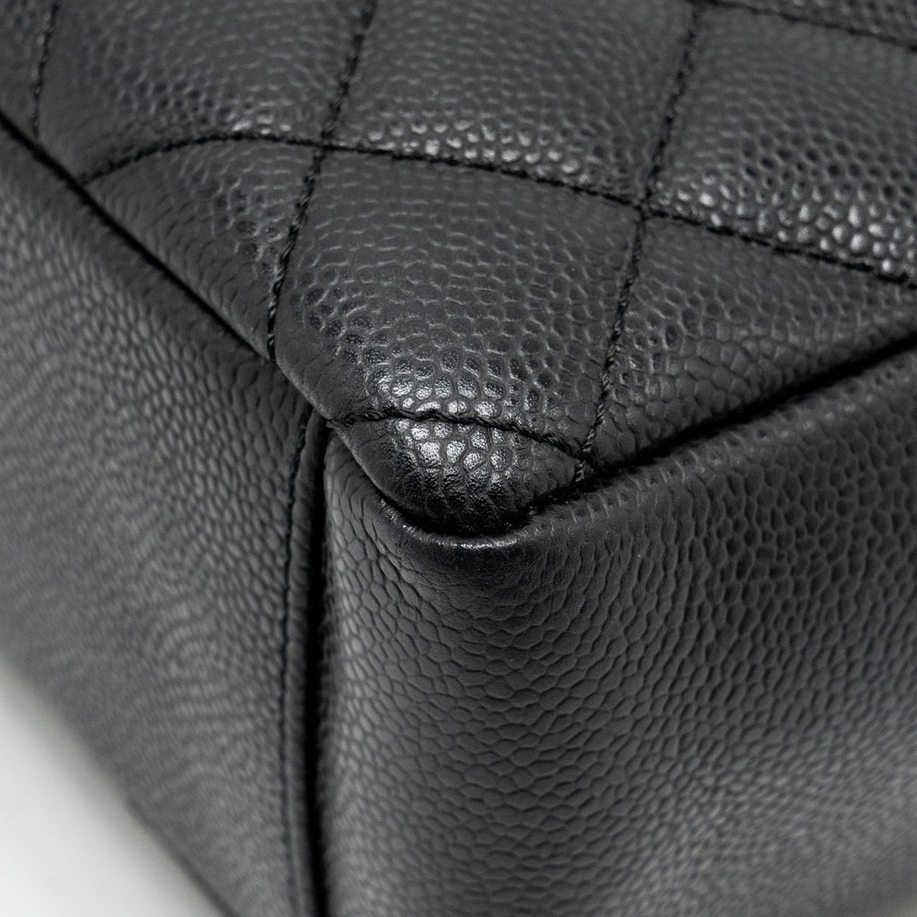 CHANEL PETIT SHOPPING TOTE BAG CAVIAR BLACK GHW