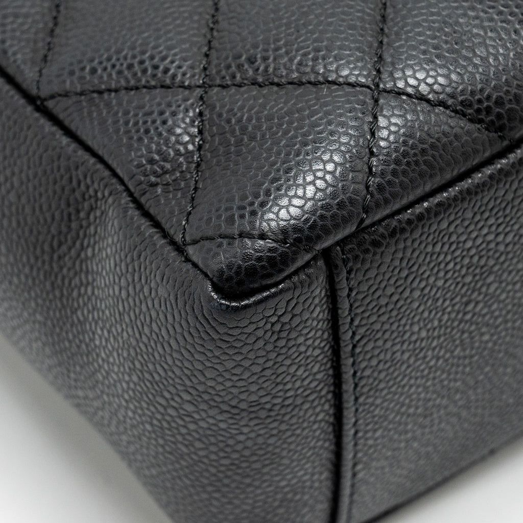 CHANEL PETIT SHOPPING TOTE BAG CAVIAR BLACK GHW