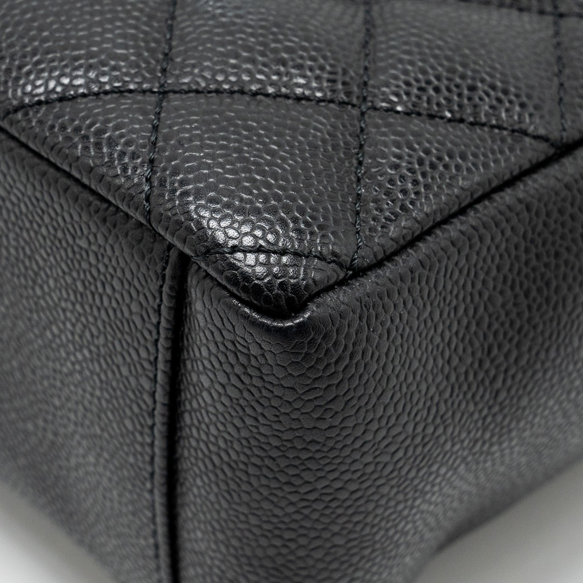 CHANEL PETIT SHOPPING TOTE BAG CAVIAR BLACK GHW