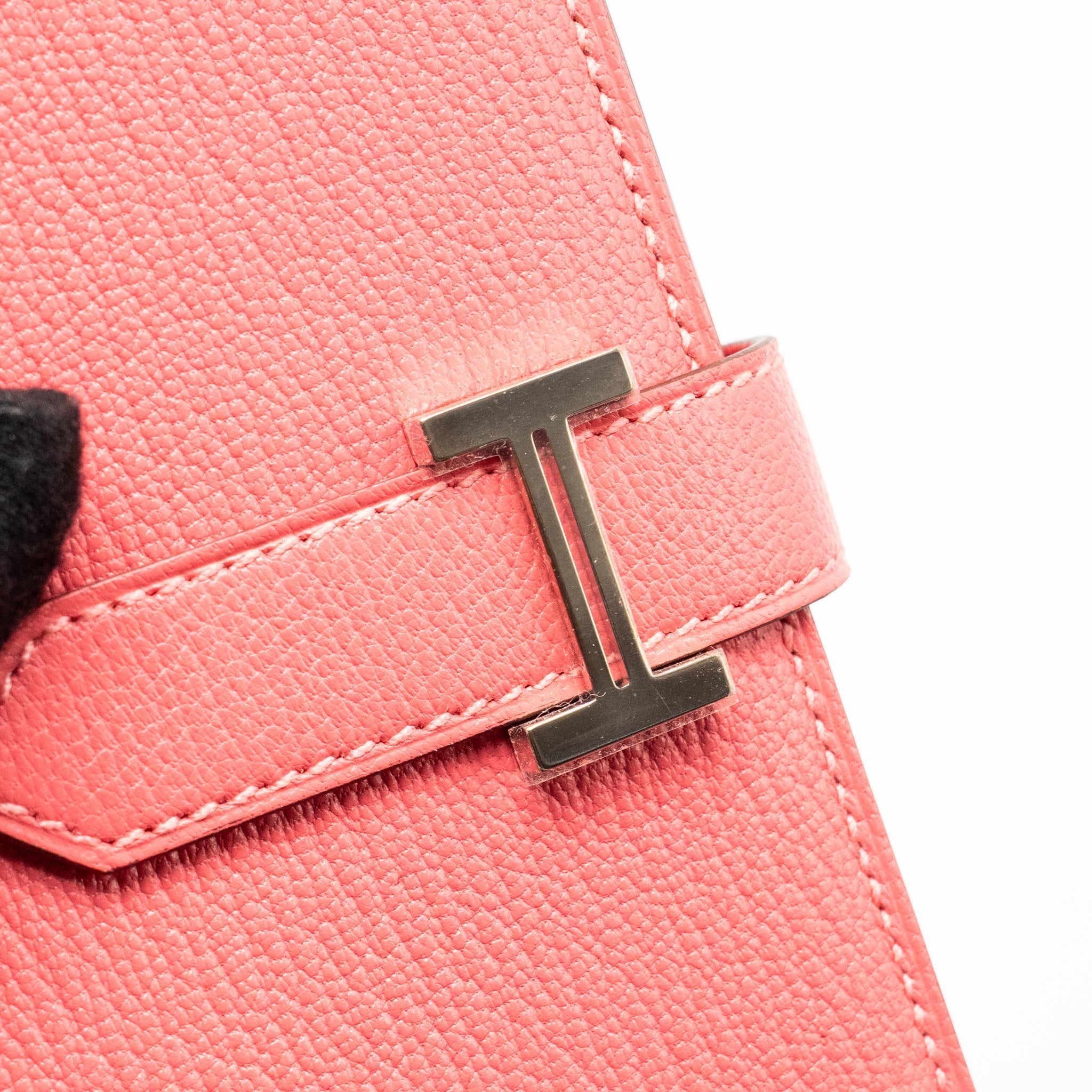 HERMES BÉARN SOUFFLET WALLET CHEVRE MYSORE ROSE LIPSTICK SHW