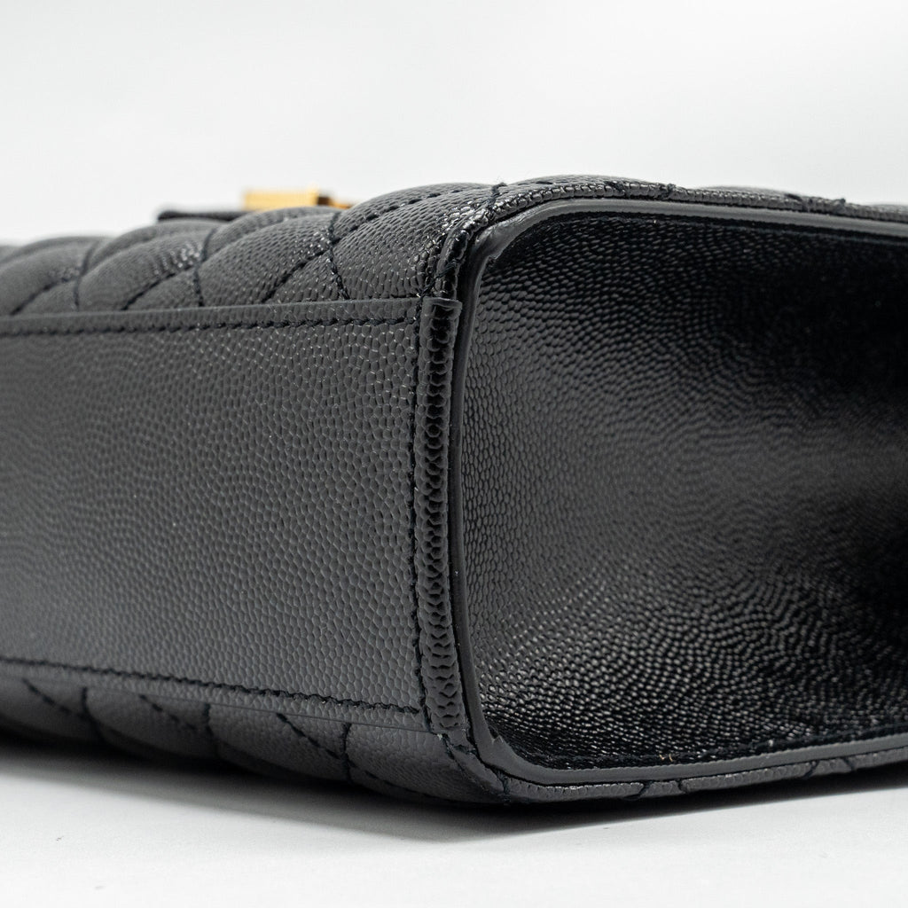 SAINT LAURENT LARGE ENVELOPE BAG CALFSKIN BLACK GHW