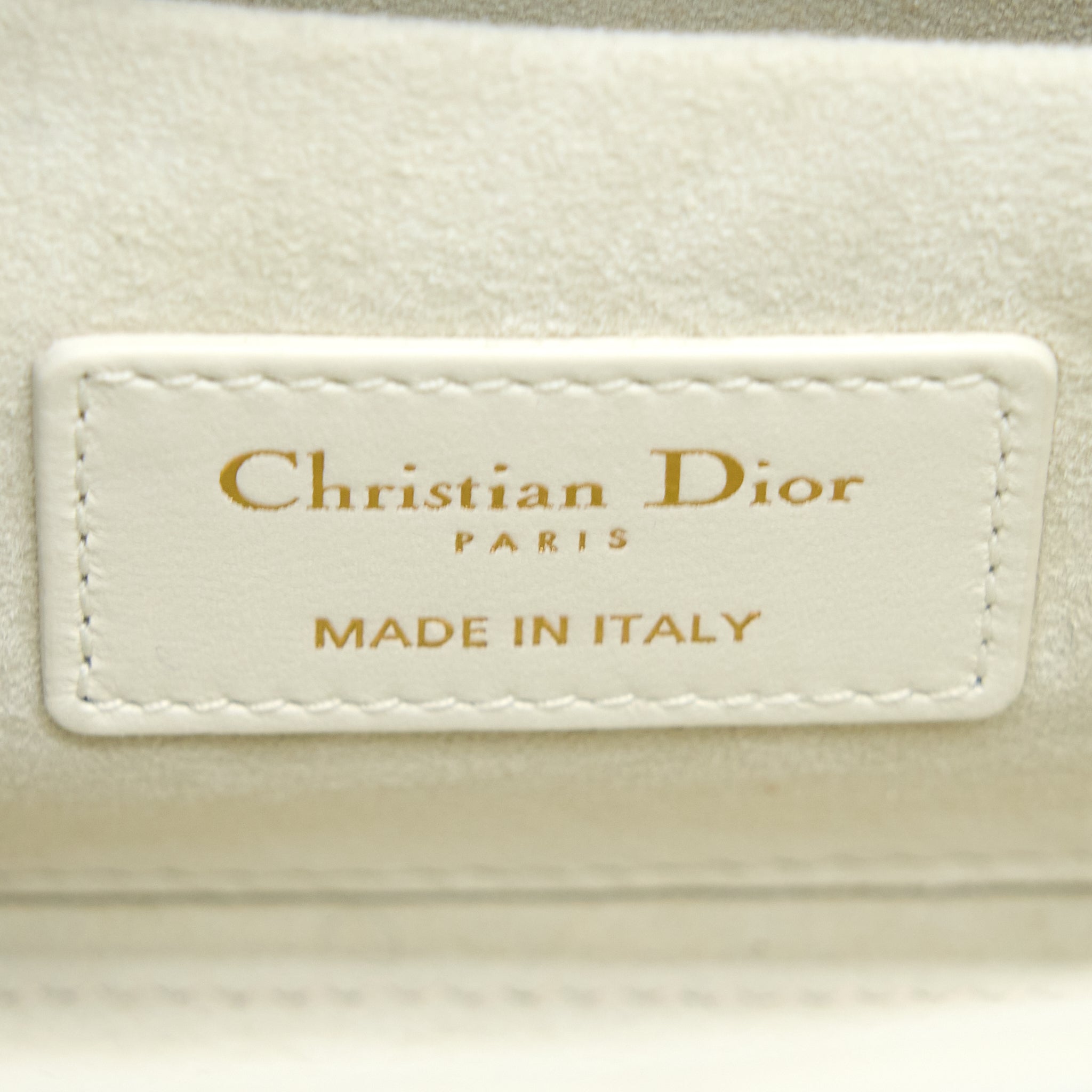 DIOR LADY D-JOY BAG LATTE CANNAGE LAMBSKIN WHITE LGHW