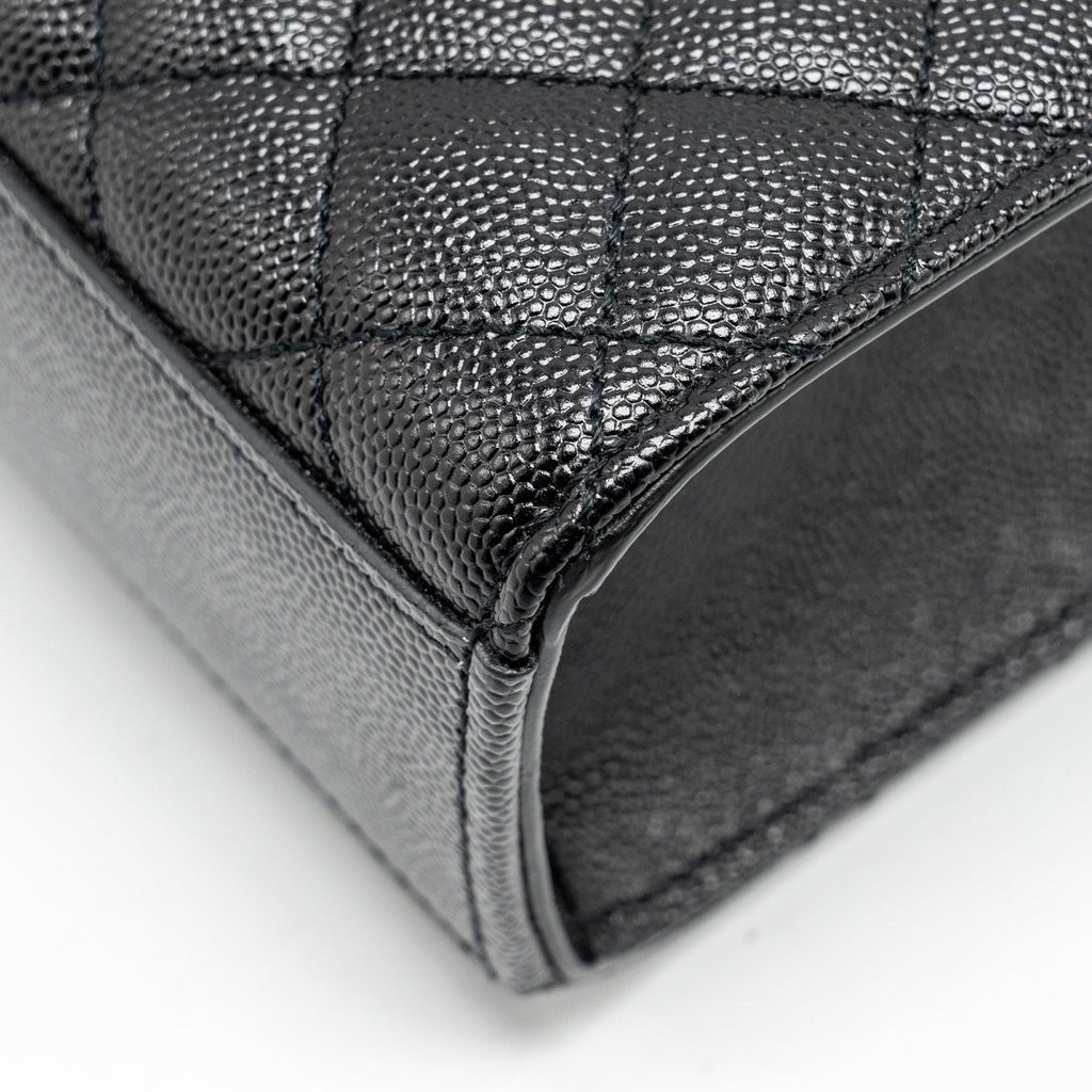 SAINT LAURENT LARGE ENVELOPE BAG CALFSKIN BLACK GHW