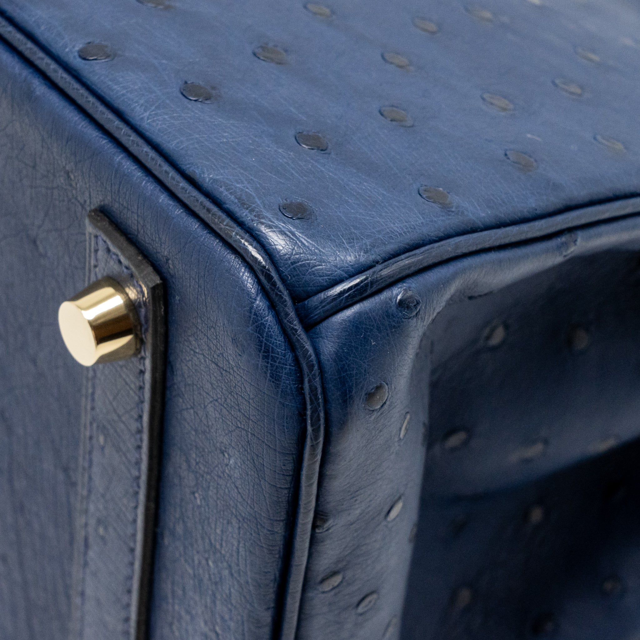 HERMES BIRKIN 30 OSTRICH BLUE IRIS GHW