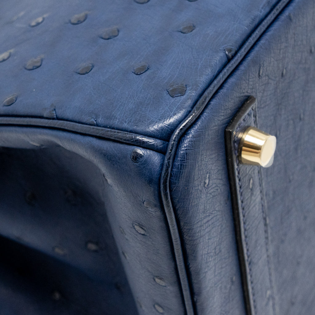 HERMES BIRKIN 30 OSTRICH BLUE IRIS GHW
