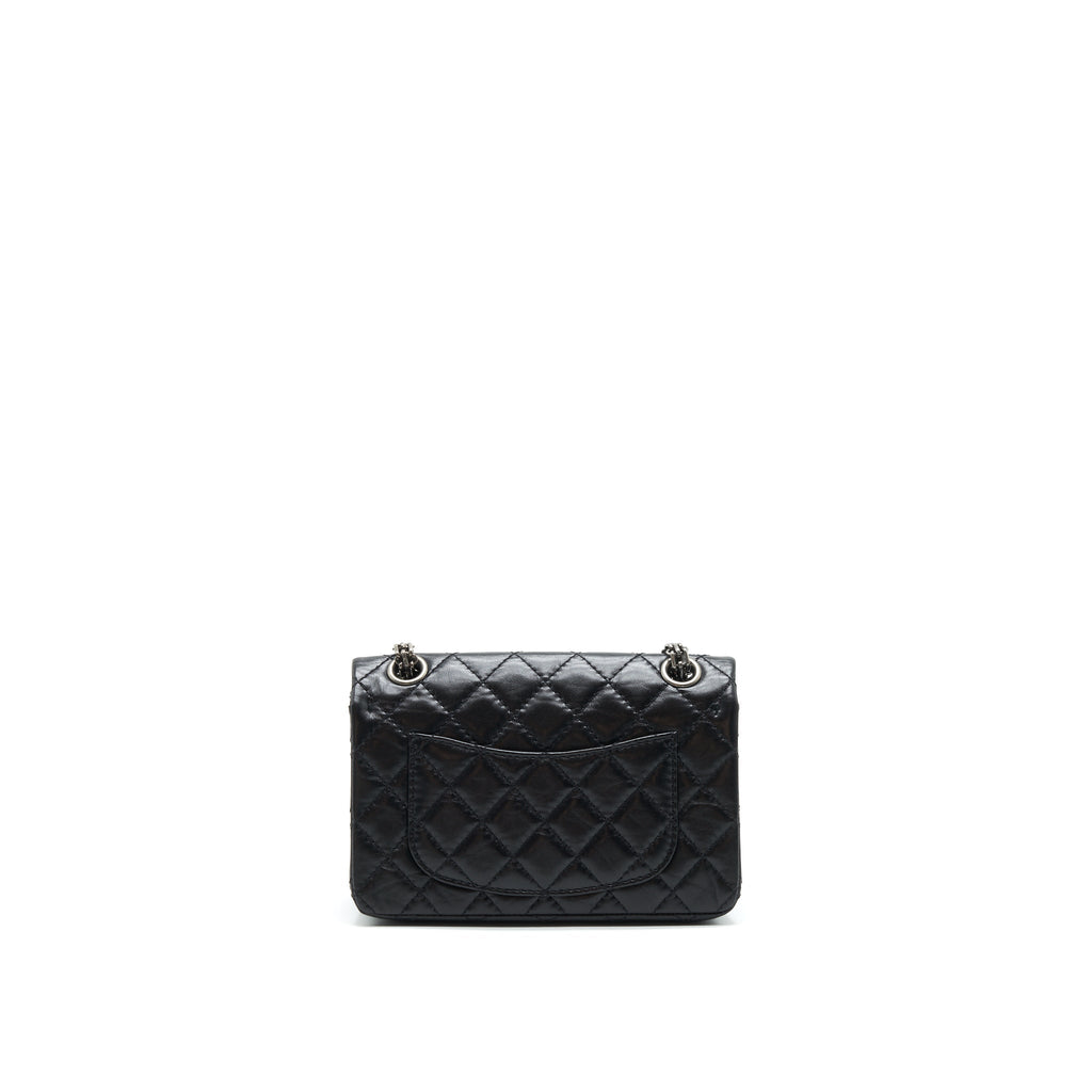 CHANEL MINI 2.55 REISSUE FLAP BAG BLACK WITH RUTHENIUM HARDWARE