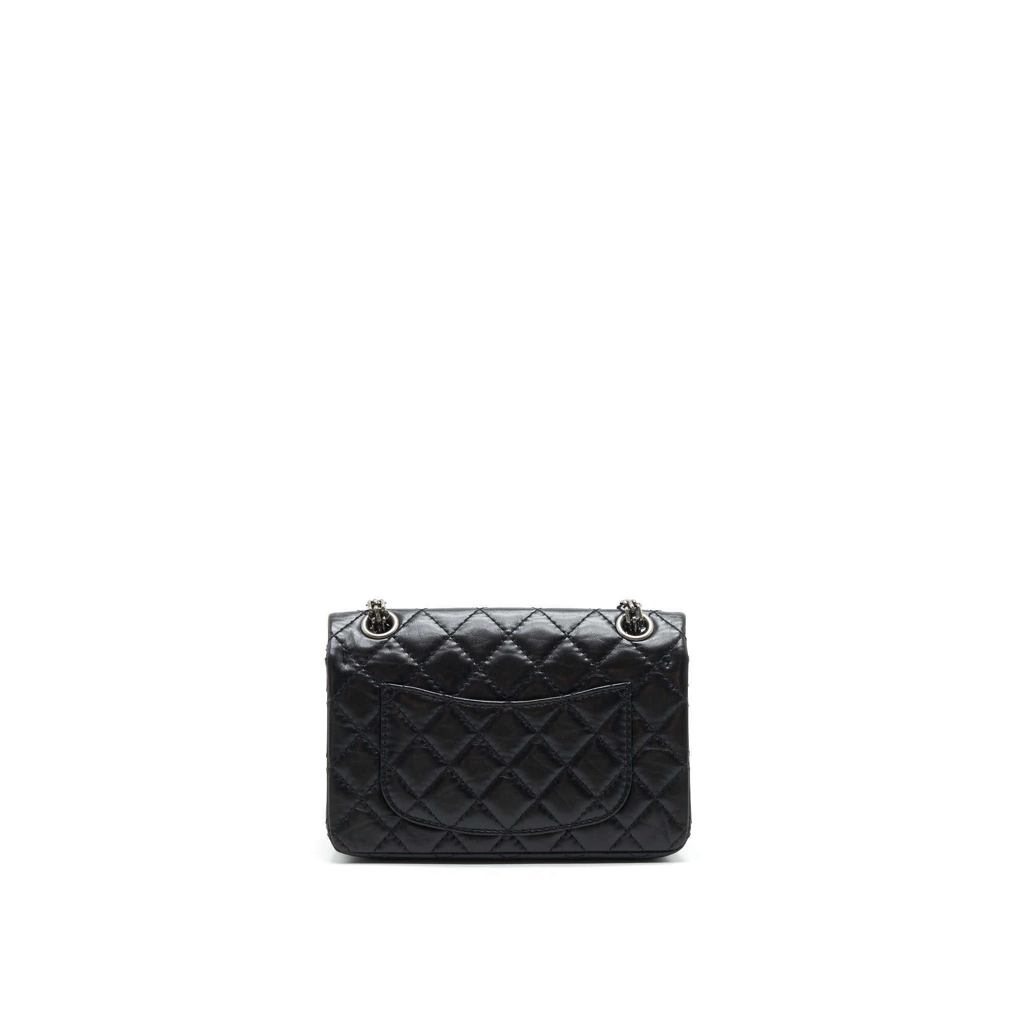 CHANEL MINI 2.55 REISSUE FLAP BAG BLACK WITH RUTHENIUM HARDWARE