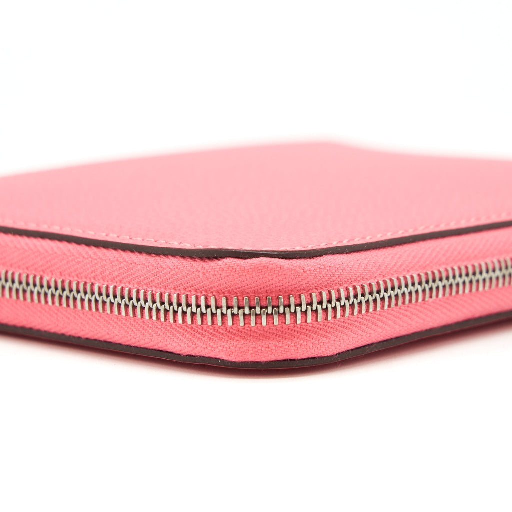 HERMES SILK COMPACT WALLET EPSOM ROSE AZALEE SHW