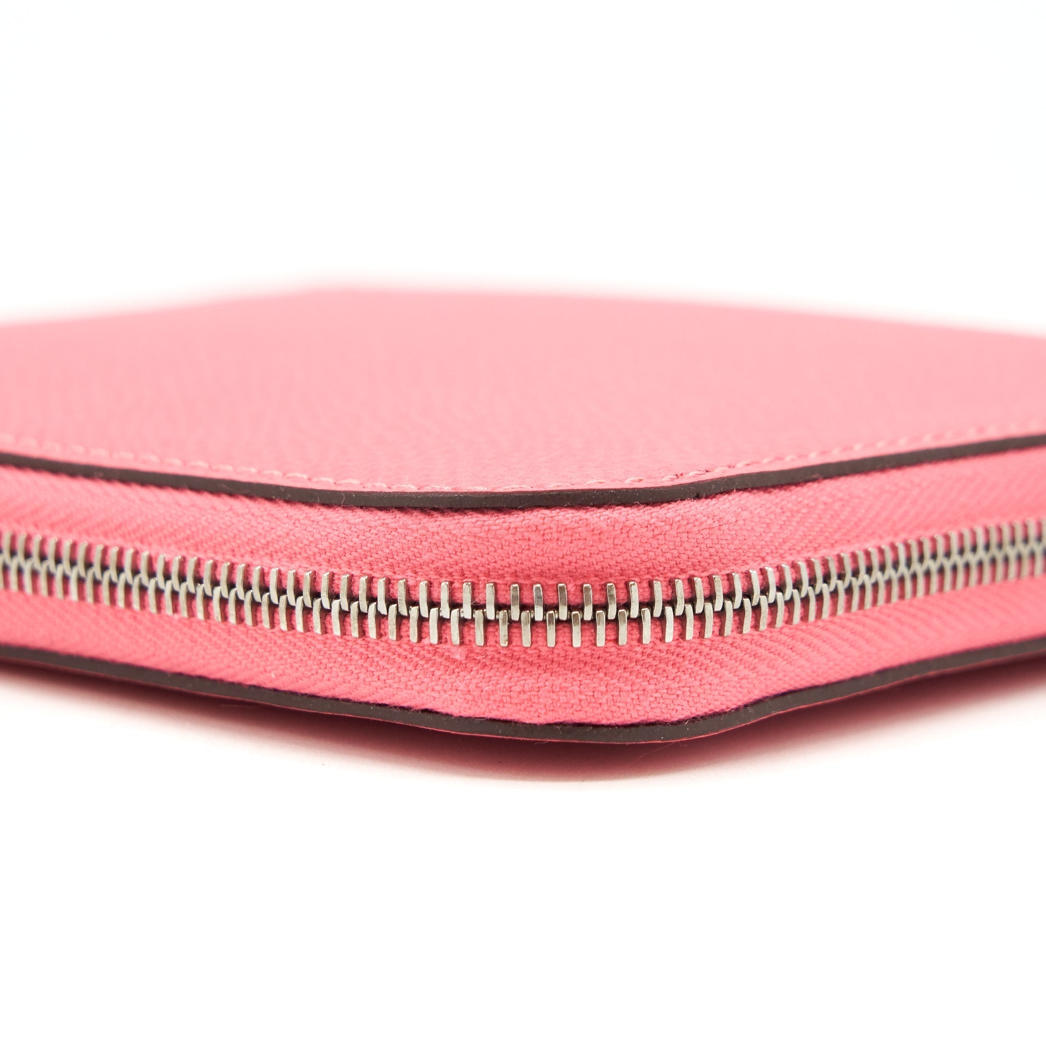 HERMES SILK COMPACT WALLET EPSOM ROSE AZALEE SHW